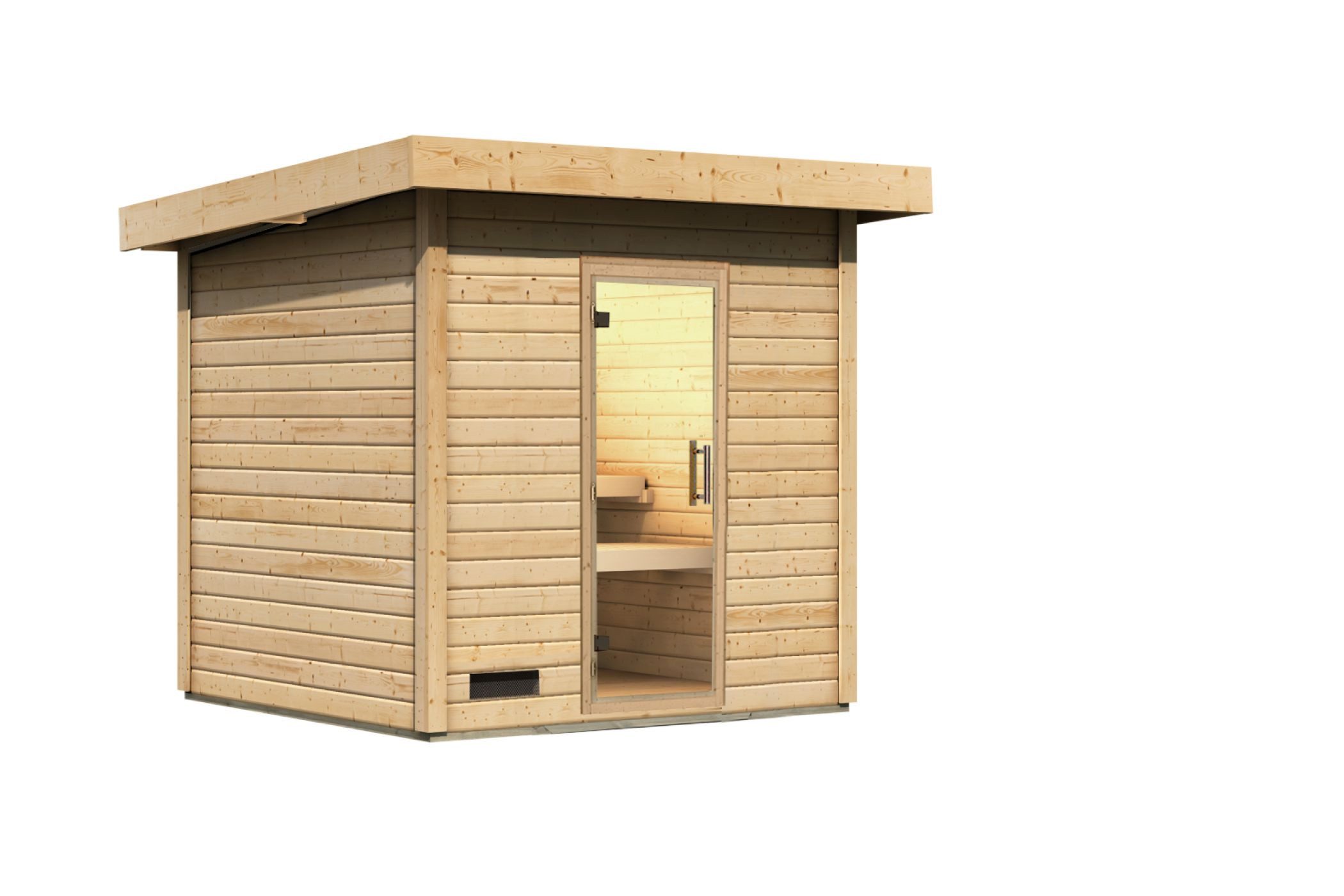 CHILLROI Saunahaus Außensauna Kaapi 3 Gartensauna, Außensauna, 38 mm, nordische Fichte
