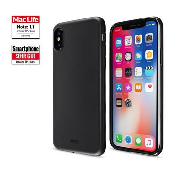 Artwizz Smartphone-Hülle Artwizz TPU Case - Ultra dünne, elastische Schutzhülle mit matter Rückseite für iPhone Xs (kompatibel mit iPhone X), Schwarz