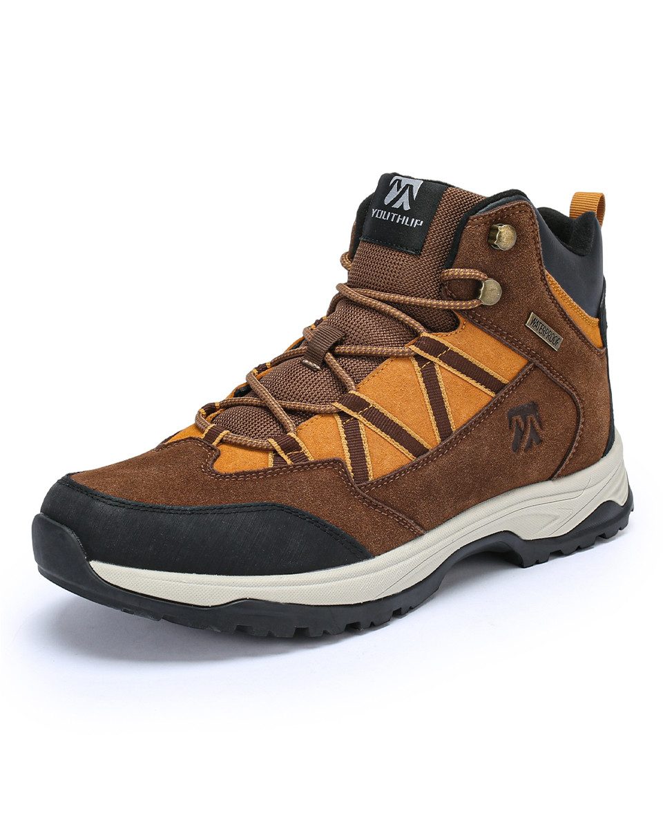 YOUTHUP Herren High-Top Freizeitschuh Wanderschuh wasserabweisend robust und atmungsaktiv