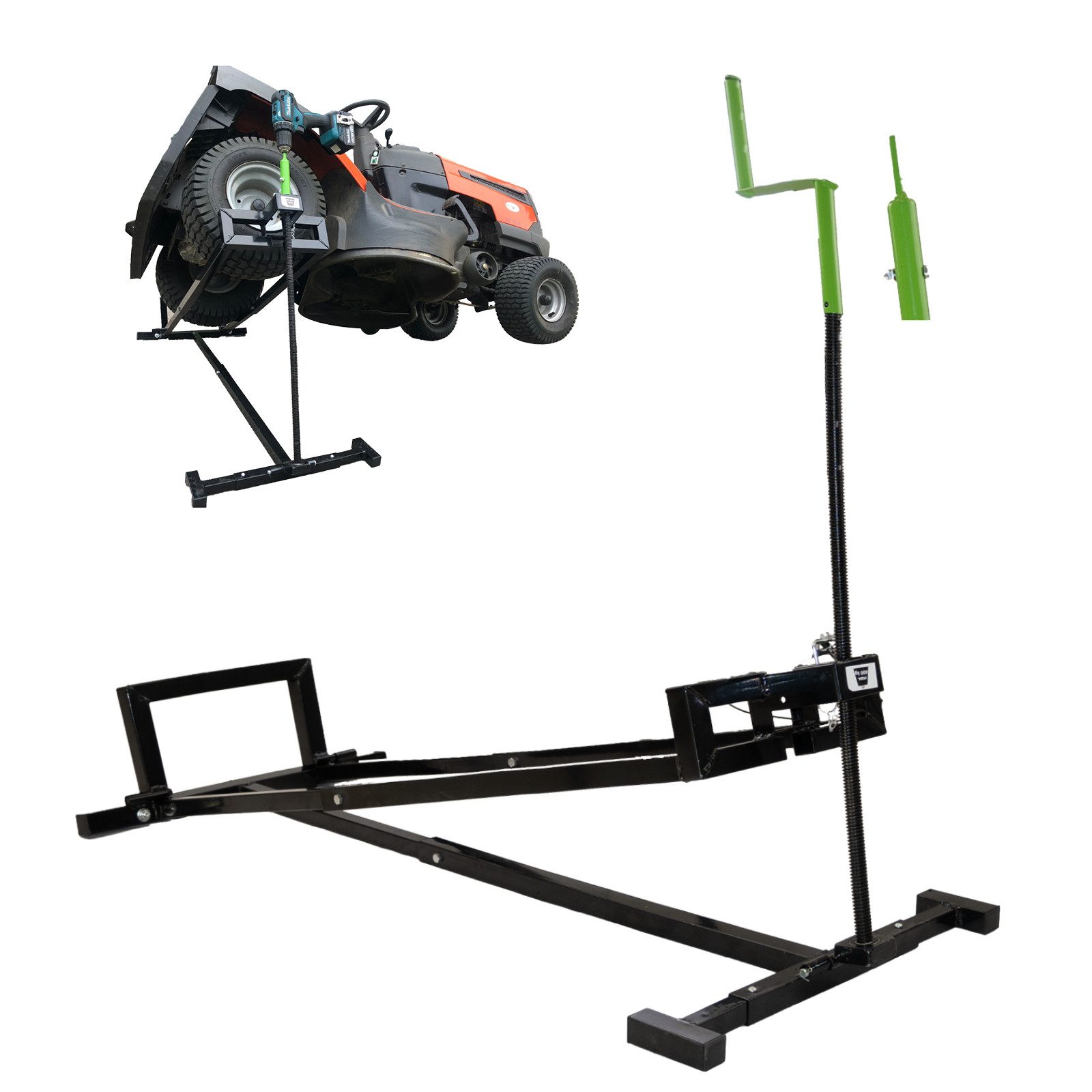 TRUTZHOLM Rasentraktor Rasentraktorheber 115 x 50 cm 400 kg Handkurbel + Ad günstig online kaufen