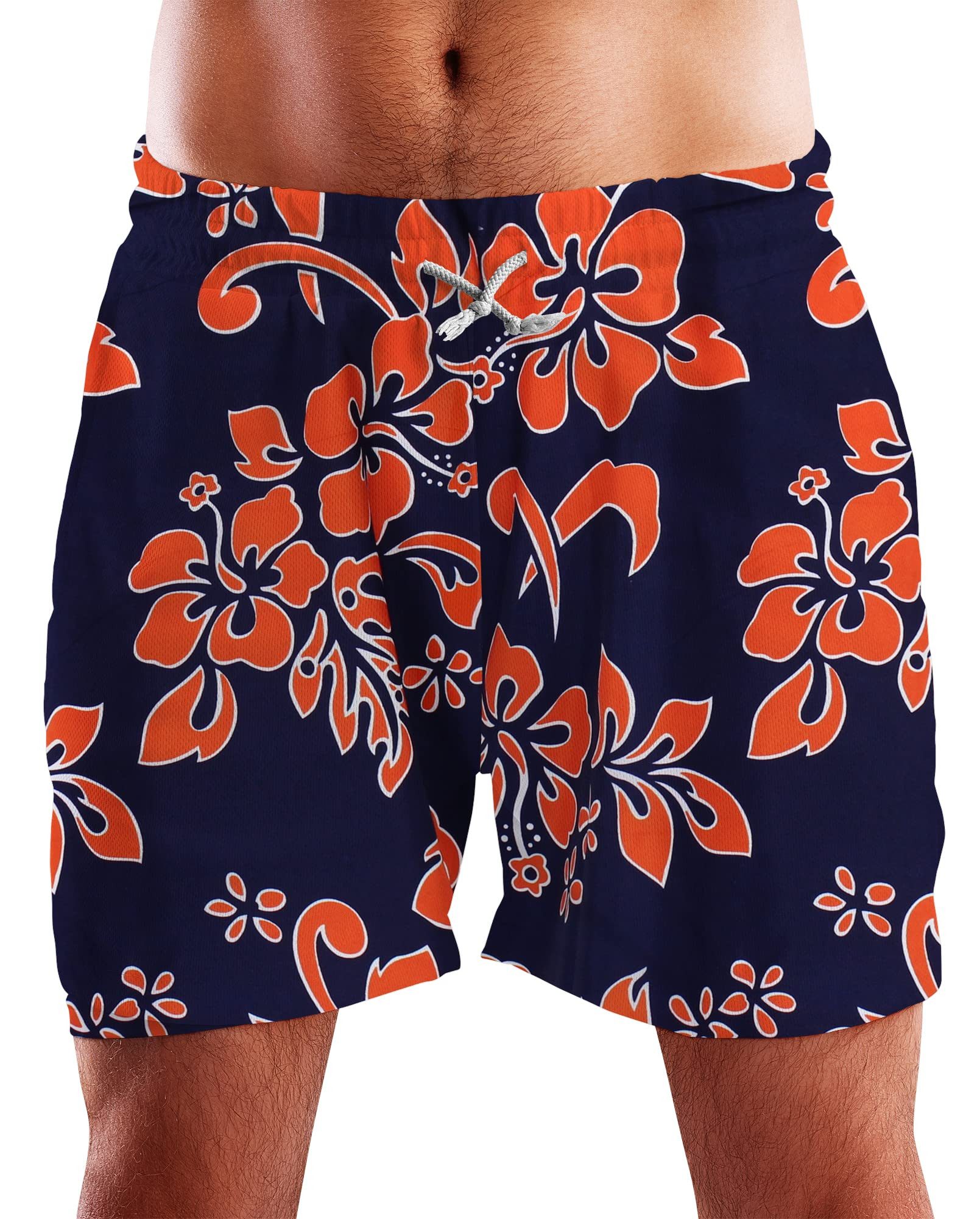 King Kameha Badeshorts Hibiscus Funky Hawaii Bade-Shorts Mesh-Einsatz Verschluss Kordelzug Mit integriertem Mesh-Innenslip für extra Komfort