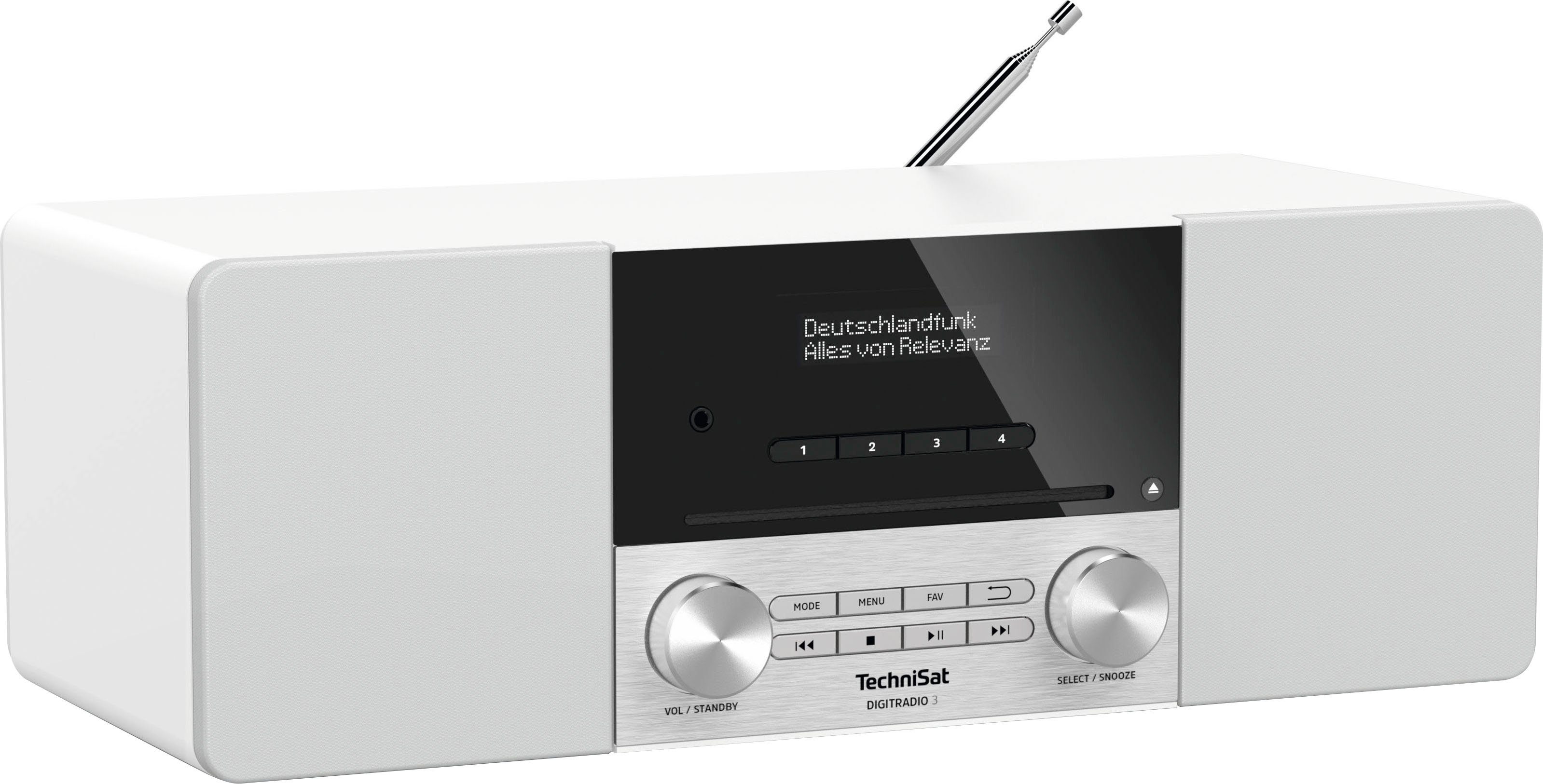 TechniSat UKW CD-Player, weiß W, 20 Digitalradio 3 (DAB), RDS, (DAB) (Digitalradio Made mit Germany) DIGITRADIO in