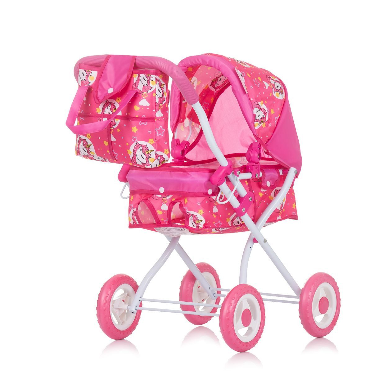Chipolino Puppenbuggy Emily, Tasche, Sonnendach verstellbar, zusammenklappbar, 100% Polyester