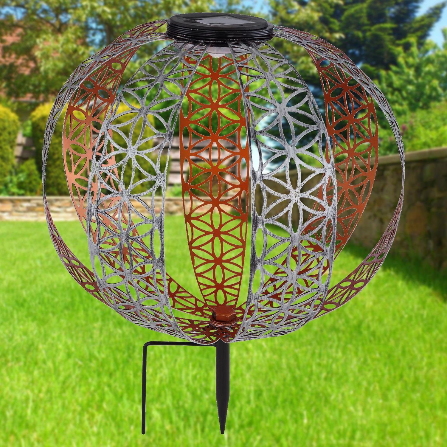 bmf-versand LED Solarleuchte Solarleuchte Garten Solar Kugel mit Solarlampe Leuchte 30 Außen cm