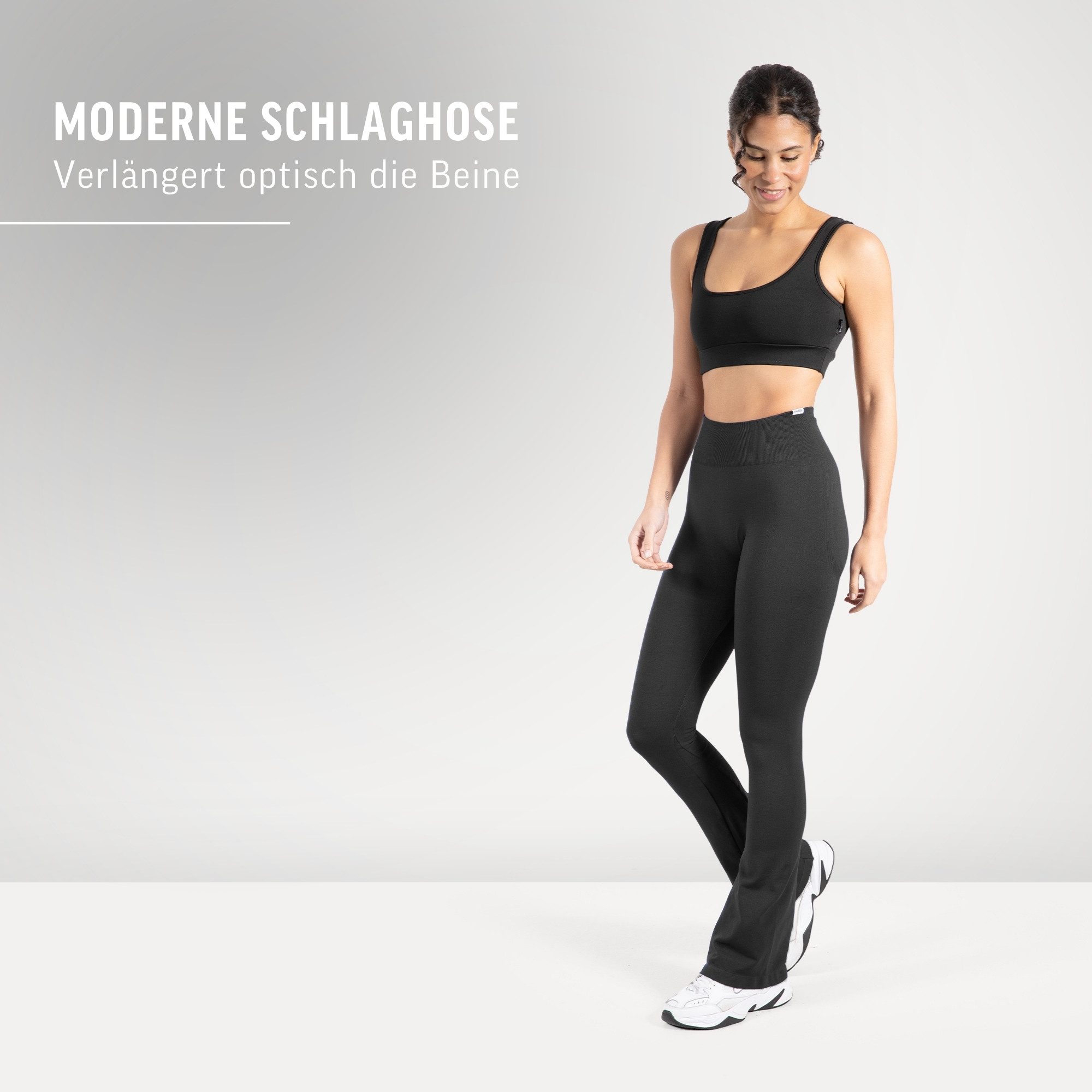 Smilodox Schlaghose Aylin Scrunch, Leggings mit Booty Push Effekt, Gym, Yoga & Freizeit Scrunch Naht, Booty Push, Weites Bein, Elastisch, High Waist