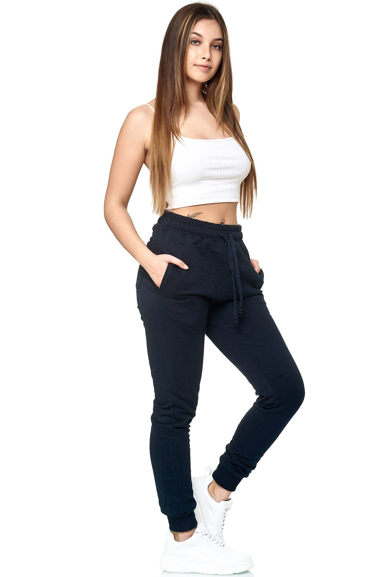 L.gonline Jogginghose Damen Jogginghose, Uni Colour Design 5000, Trainingshose, Fitness (Sweatpants, 1-tlg) Fitness Freizeit Casual