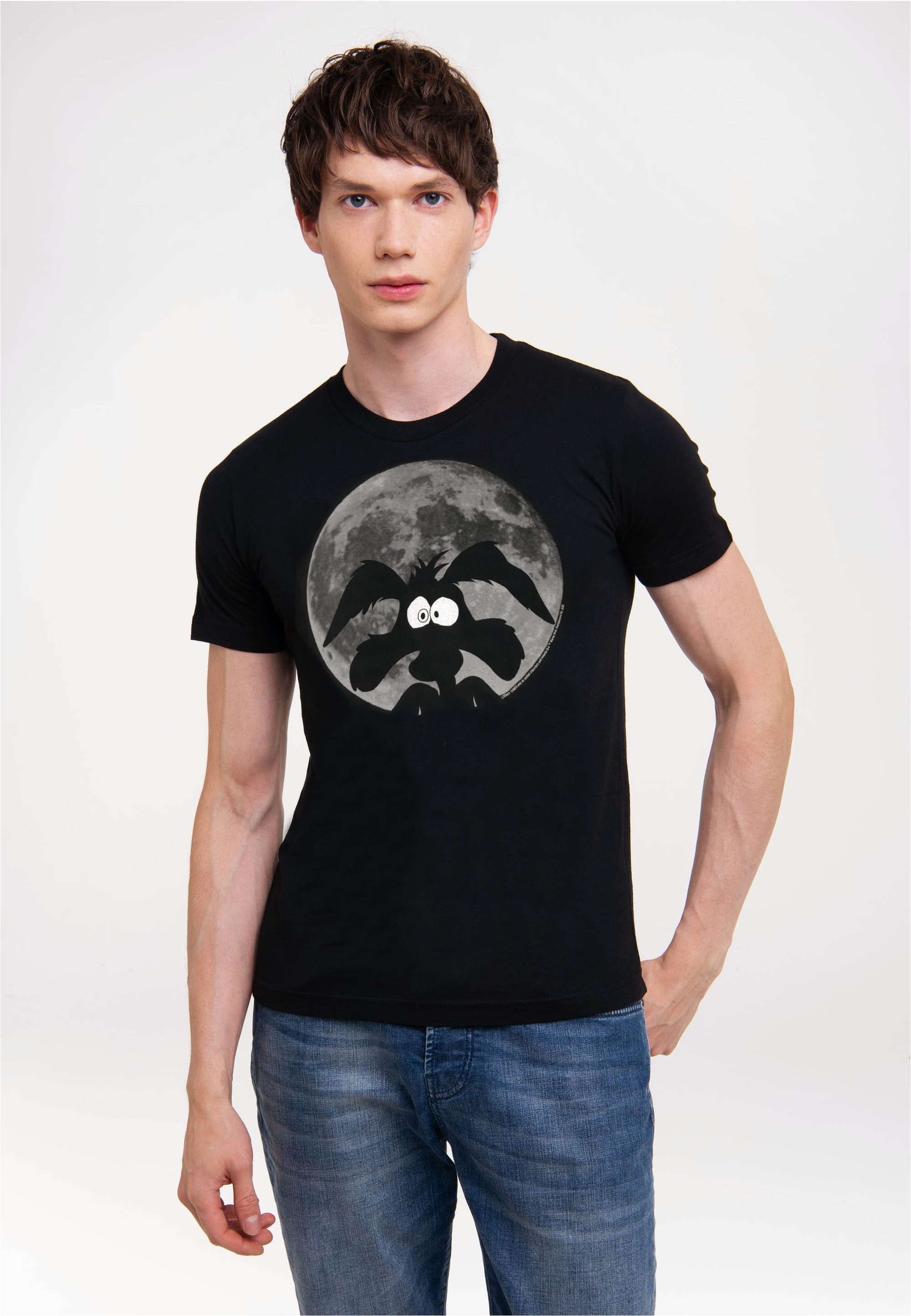 LOGOSHIRT T-Shirt Looney Tunes - Coyote Mond mit coolem Print