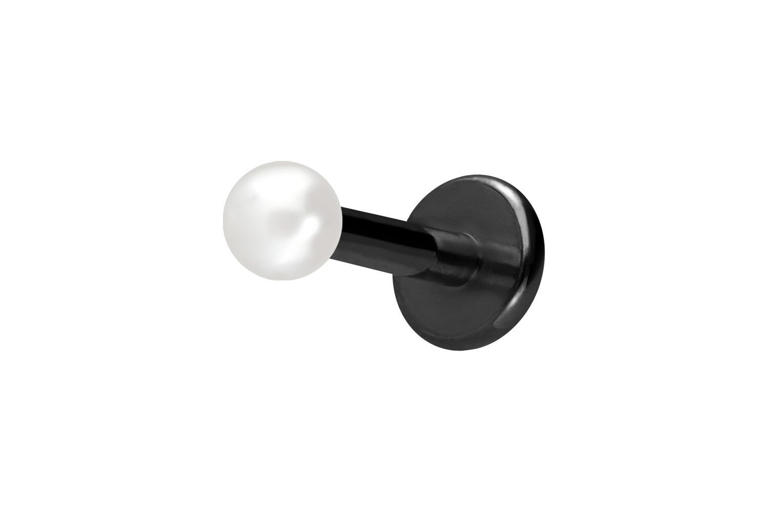 Piercing-Set Titan Labret mit Innengewinde SYNTHETISCHE PERLE
