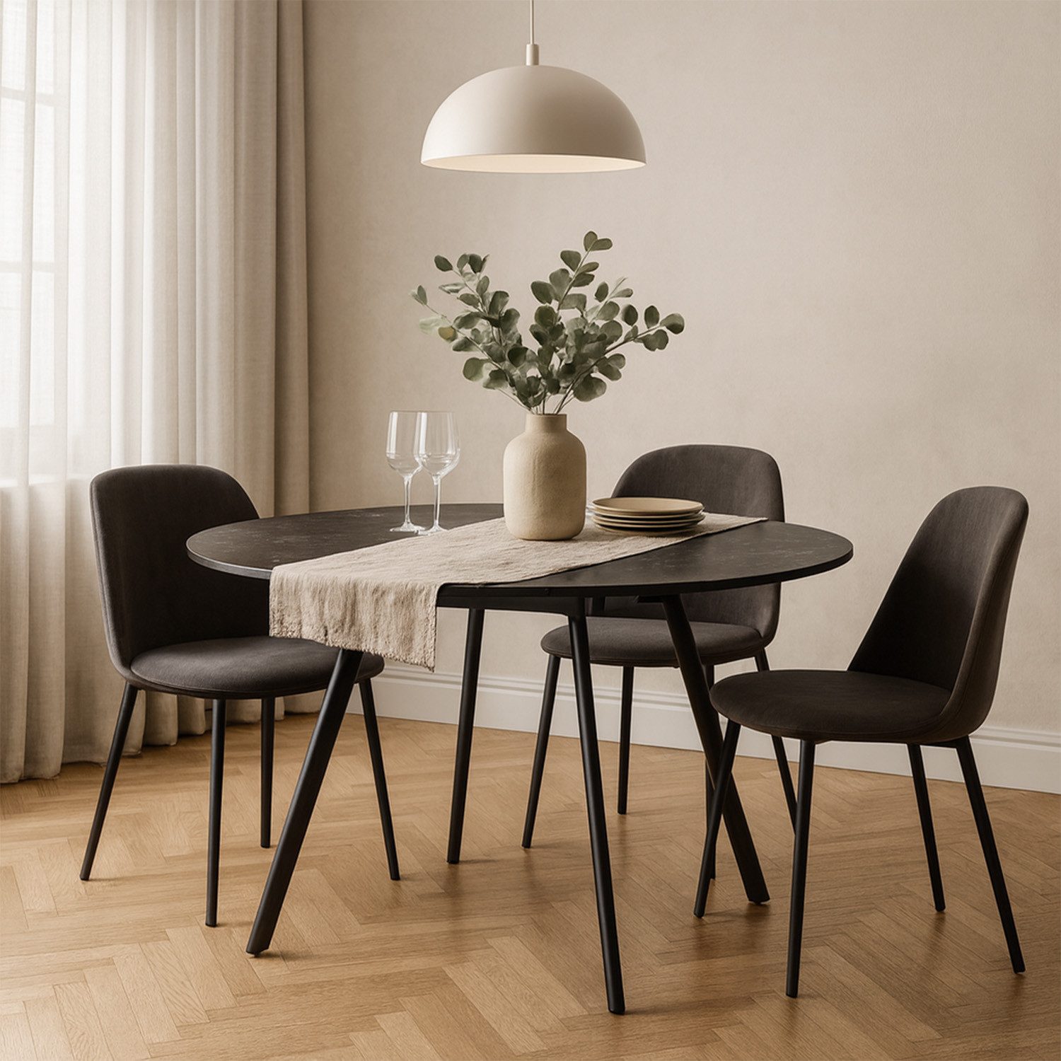 B&D home Esstisch TILL, Metallgestell schwarz oder weiß, ausziehbar 120-160 günstig online kaufen