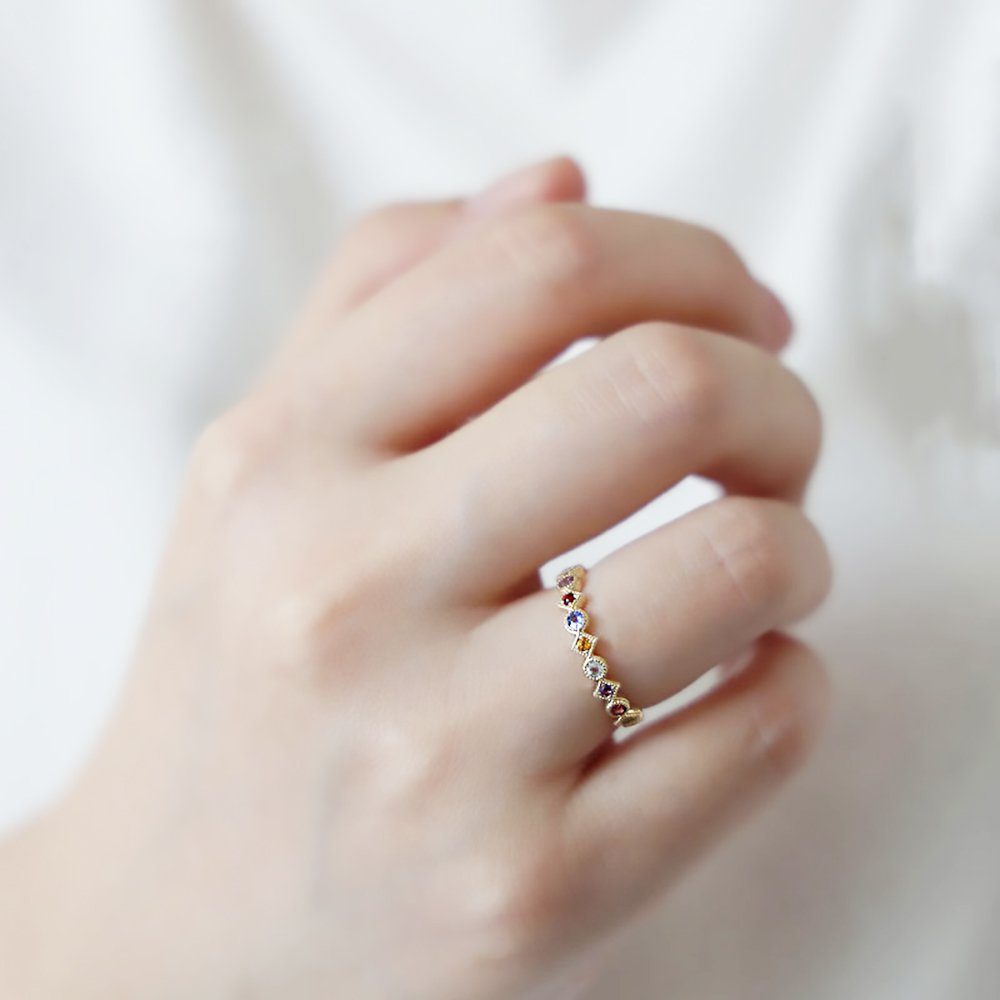 Zirkonia, Color Größen inkl. SMK-23, 925 Fingerring Ringe Silber Design Geschenkbeutel bunte Damen verstellbar,