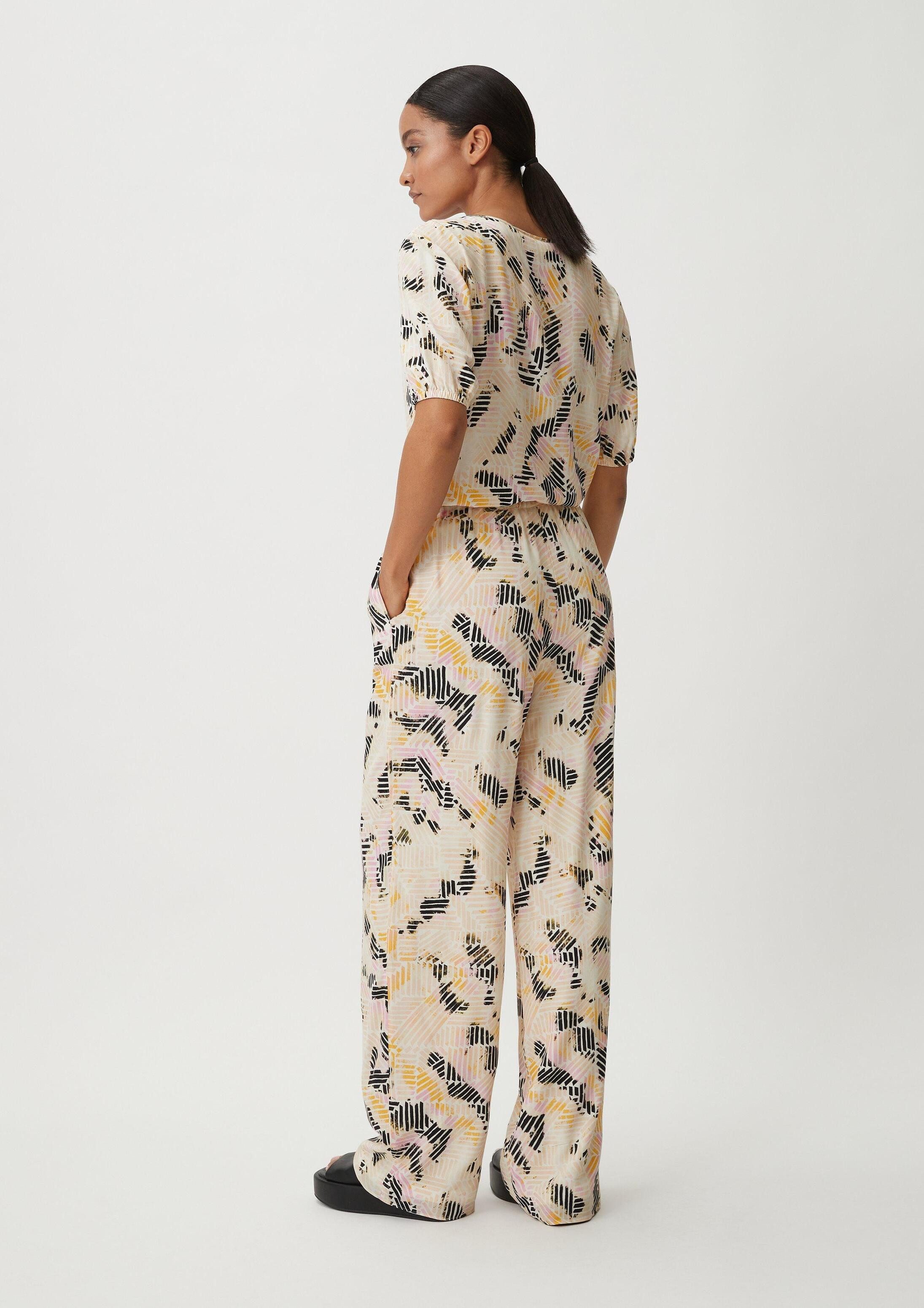 comma Chinos Hose Relaxed: Viskosehose aus Crêpe