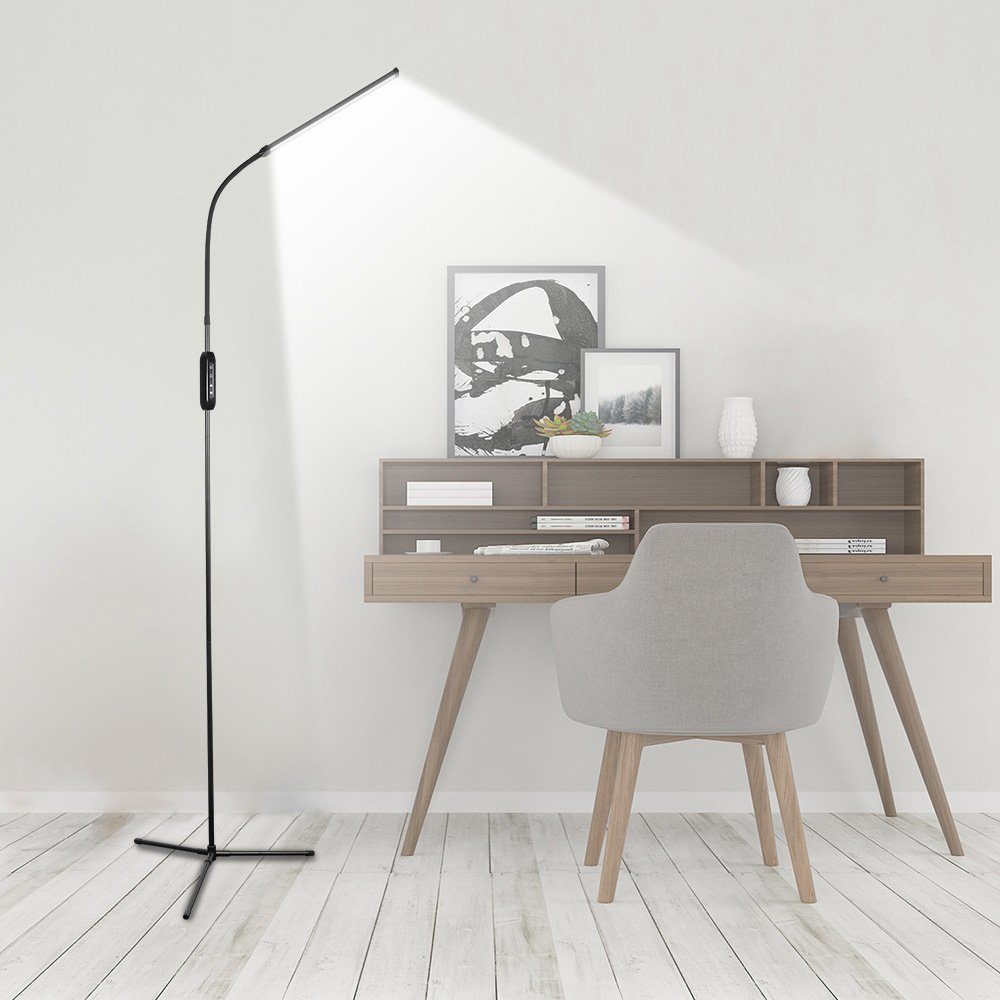 LED Stehlampe Schwarz Stehleuchte für Schlafzimmer Wohnzimmer,Stehlampe Dimmbar