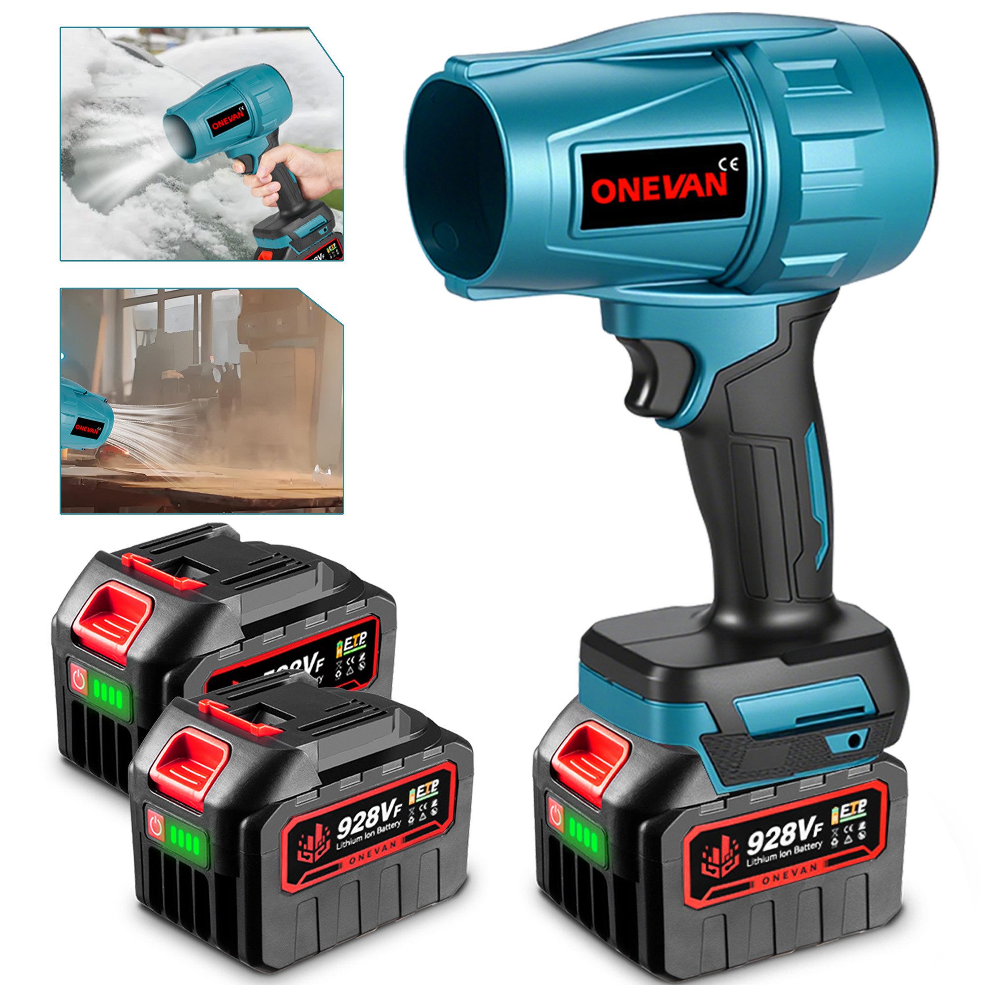 ONEVAN Akku-Laubbläser Turbo Gebläse, mit 2x 4.5Ah Akkus, 160 m/s Elektrisc günstig online kaufen