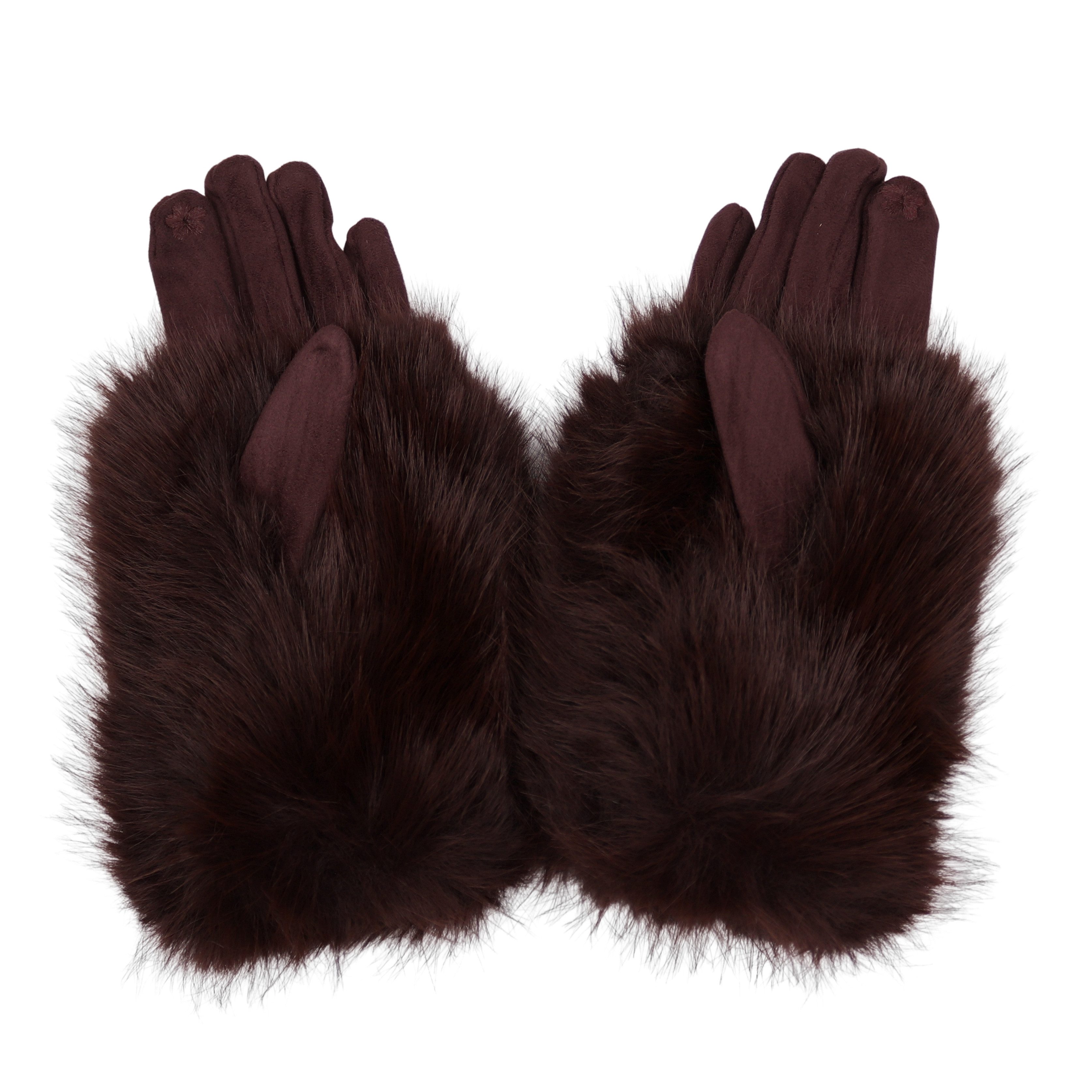 MIRROSI Thermohandschuhe Damen Handschuhe aus Kunstfell 2 in 1 Kuschelig, s günstig online kaufen