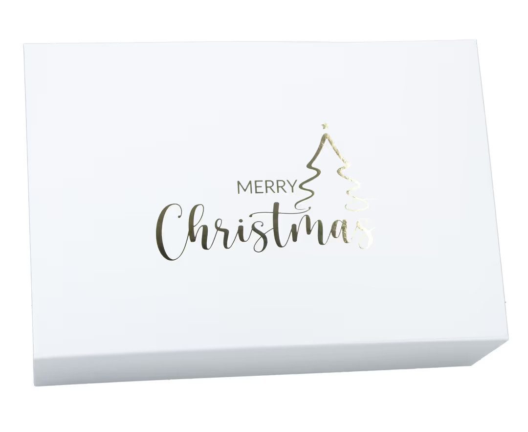 ideas in Boxes Geschenkbox für Weihnachten, Premium Geschenkkarton mit Deckel, 33x22x10 cm mit Magnetverschluss, Wiederverwendbar - Merry Christmas