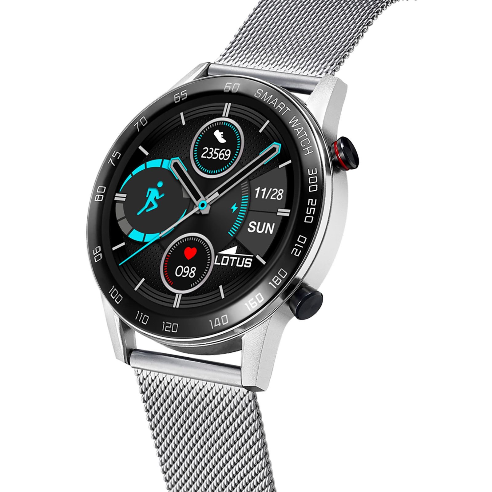 Lotus Lotus Herrenuhr Smartwatch Smartwatch Smartwatch (kompatibel ab Android 5.1+ und IOS 8.0), Digital, Herren Smartwatch rund, groß (ca. 45mm), Edelstahl