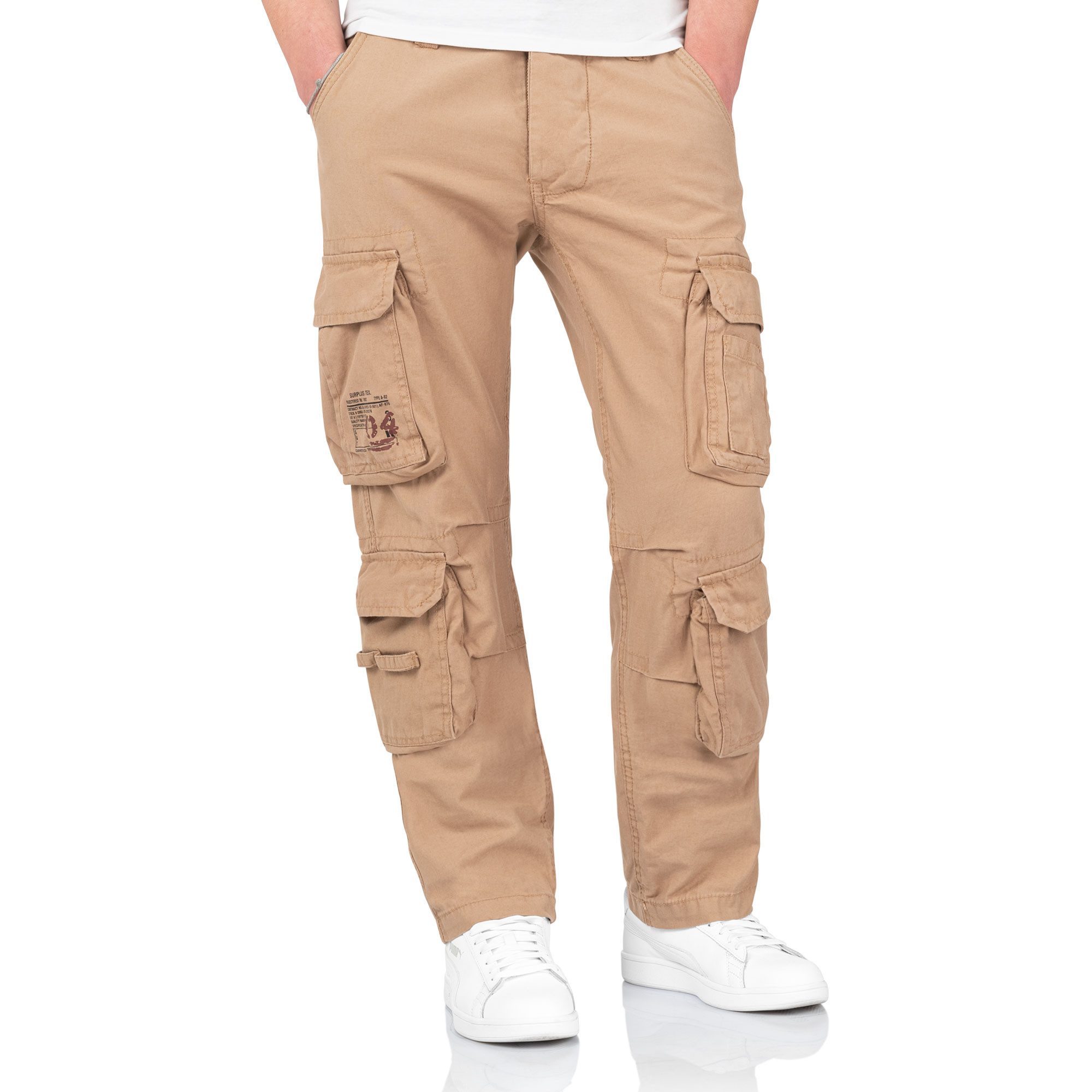 Cargohose Herren Airborne Slimmy Cargo Vintage Hose Army Outdoor Pants