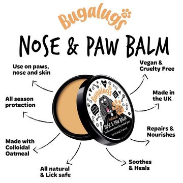Bugalugs Fellpflege Bugalugs Nasen und Pfotenpflegebalsam Oatmeal Cocos, 30 ml, (1-St), Hautpflege, Pfoten und Nasenpflege, Erste Hilfe für Hunde
