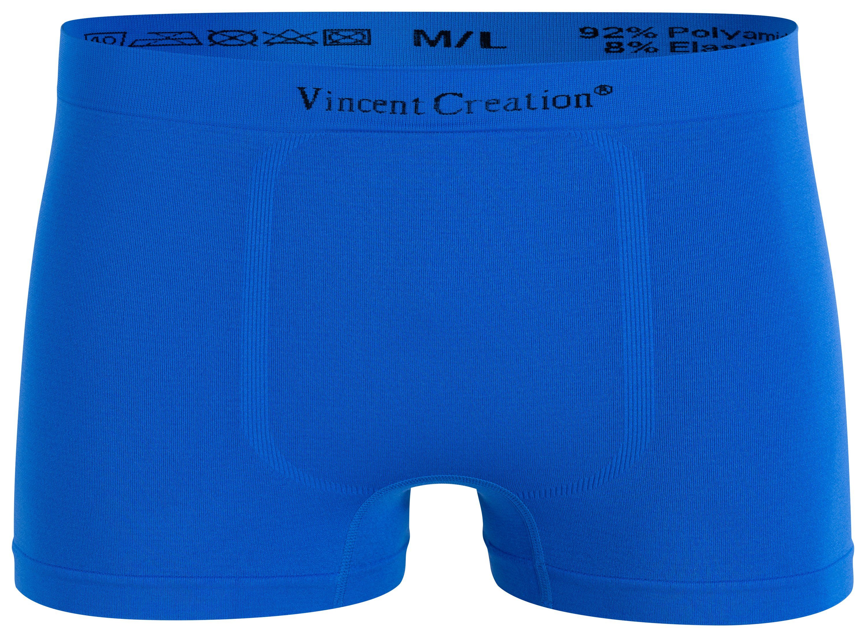 (12-St) Pack, Vincent Microfaser-Qualität 12er Seamless - Boxershorts Creation® weiche blau Microfaser