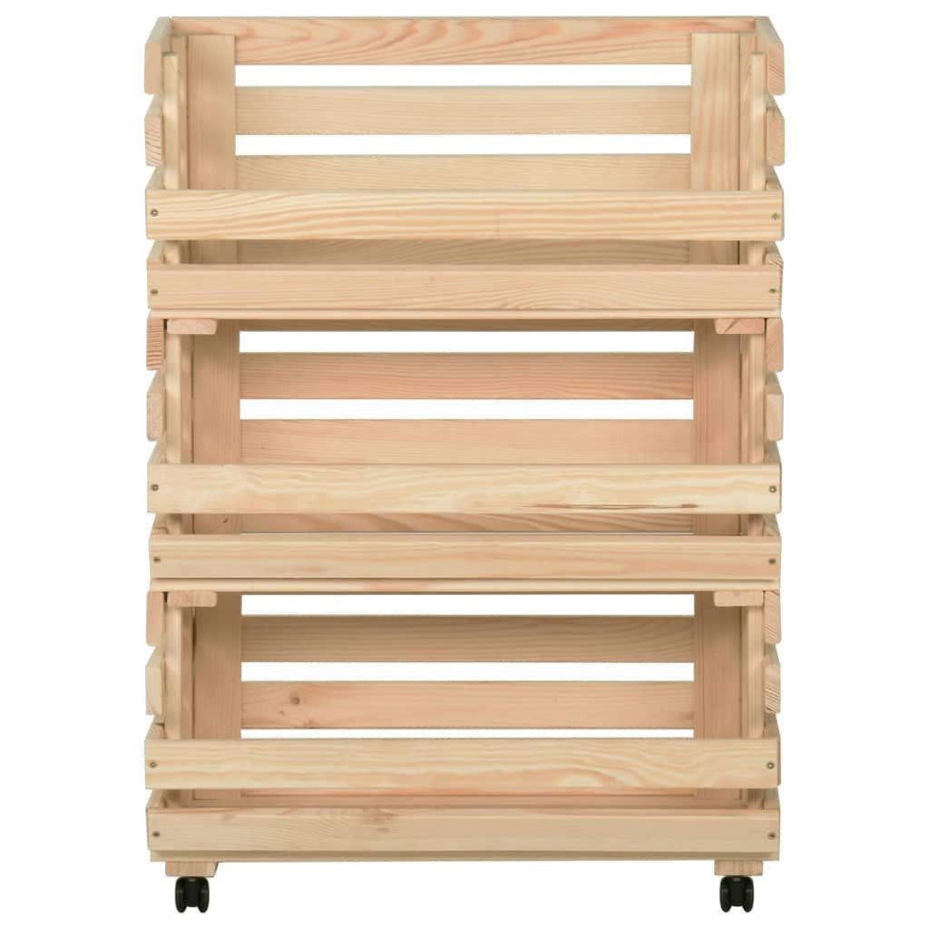 vidaXL Küchenwagen Gemüsewagen 57x30x80 cm Massivholz Kiefer