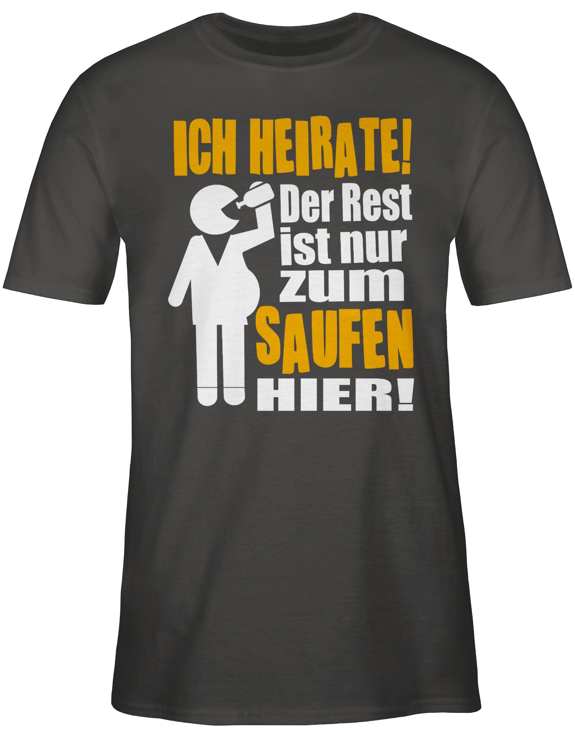 Shirtracer T-Shirt Ich heirate! Der Rest ist nur zum saufen hier! Figur mit Flasche JGA Männer