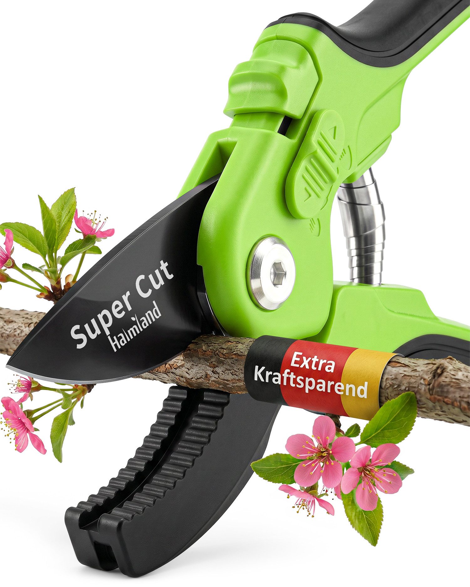 halmland Gartenschere Profi Amboss-Gartenschere – kraftsparend Äste bis 20 mm schneiden
