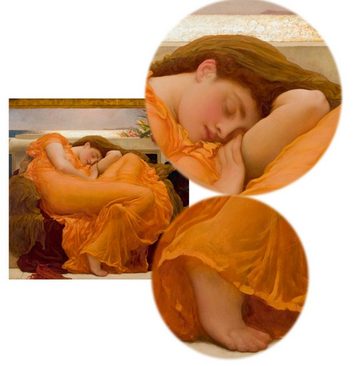 TPFLiving Kunstdruck (OHNE RAHMEN) Poster - Leinwand - Wandbild, Frederic Leighton - Flaming juni (Motiv in verschiedenen Größen), Farben: Leinwand bunt - Größe: 30x30cm