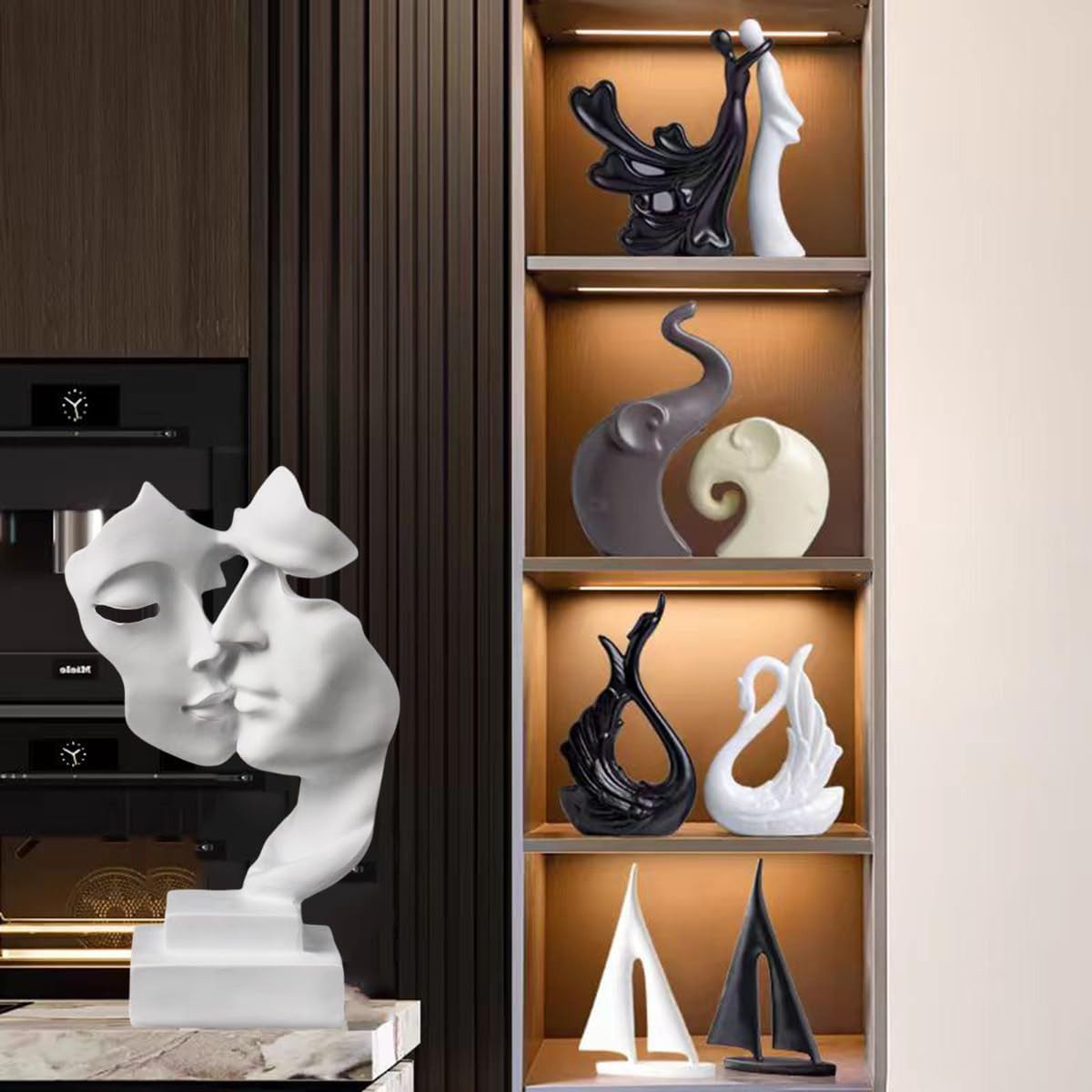LIANNA Dekofigur Dekofigur Skulptur Deko Abstrakte Kunst Statue Dekoration (Set, 3 St., Wohnzimmer Büro Bar Café Eingang Statuen Und Skulpturen), Wohnzimmer Büro Bar Café Eingang Statuen Und Skulpturen