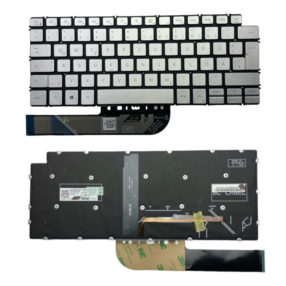 Trade-Shop Ersatz passend für Dell Vostro 13-7391 7491 14-3400 3401 3402 3405 Tastatur (Tasten: Deutsch, QWERTZ / Farbe: Silber / mit Hintergrundbeleuchtung)