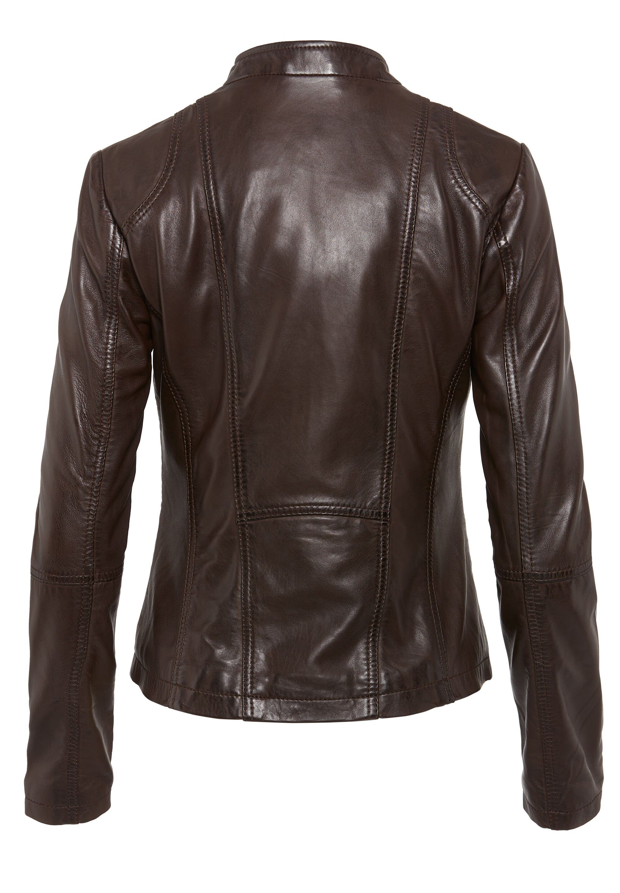 7eleven Lederjacke SEAMERA (1-St) mit Ziernähten