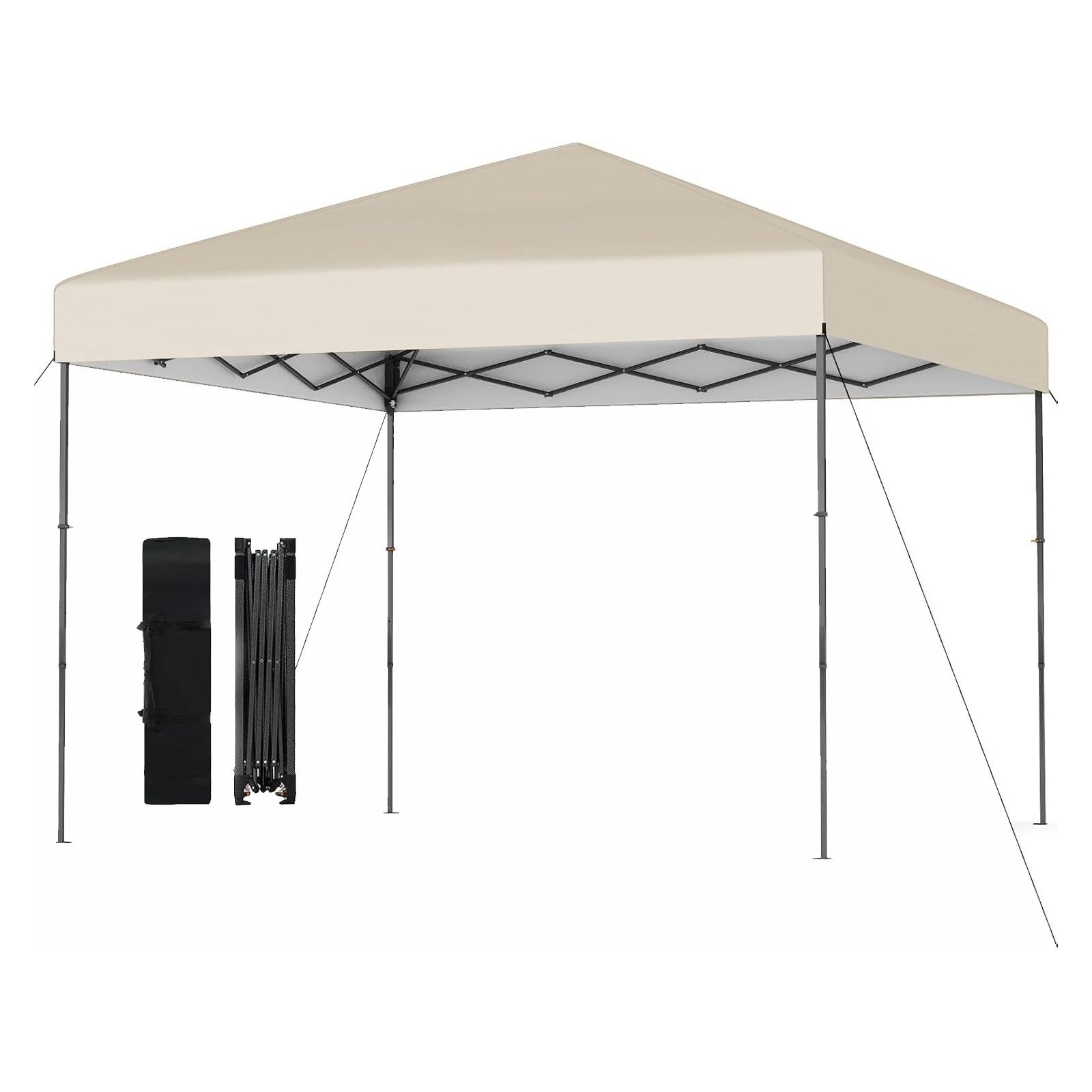 KOMFOTTEU Faltpavillon, Terrassenpavillon mit Tragetasche, 3-facher Höhenverstellung