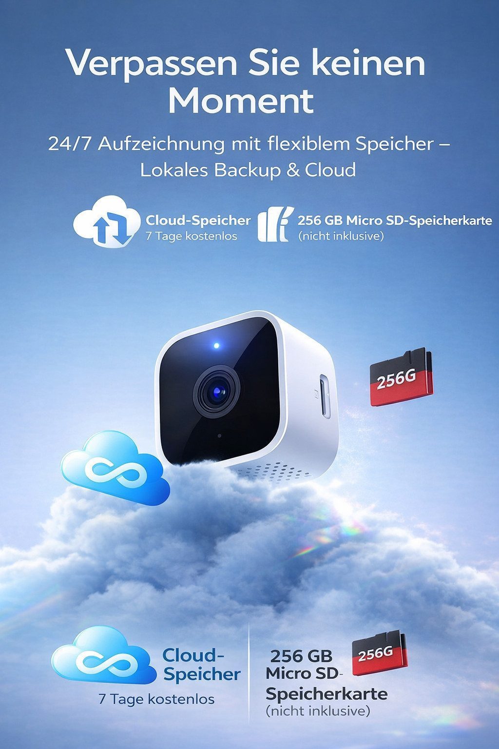 SpionProfi Überwachungskamera 2K Wlan Live Cam Mini Überwachungskamera Innen Haus Kamera (Innenbereich, Wifi IP Haus Geschäft Mini Kamera mit Bewegungsmelder & Nachtsicht)