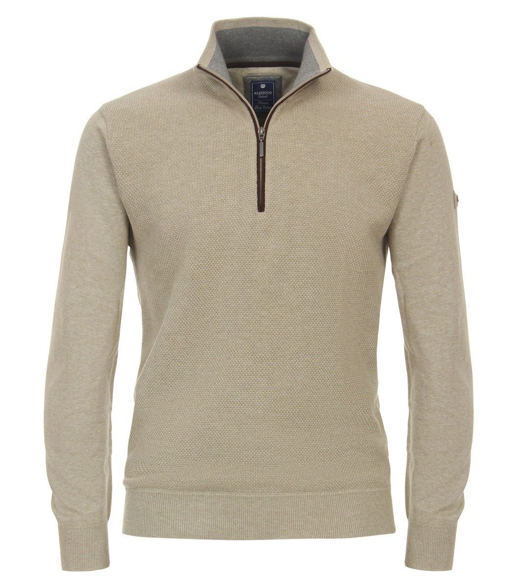 Redmond Troyer REDMOND Casual Herren Strick-Troyer Comfort Baumwolle Beige günstig online kaufen