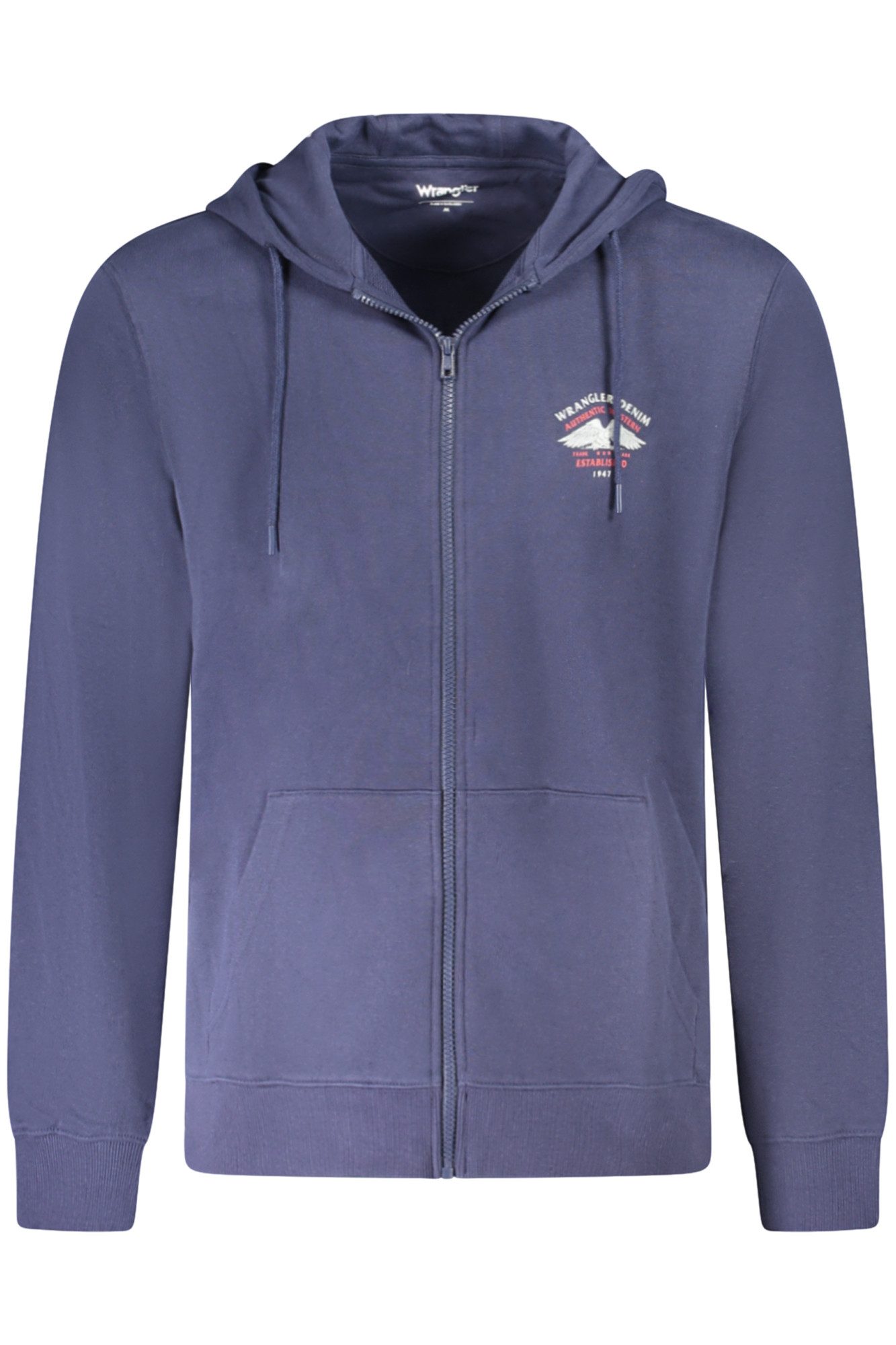 Wrangler Sweatshirt Herren Kapuzen-Sweatshirtjacke Blau mit