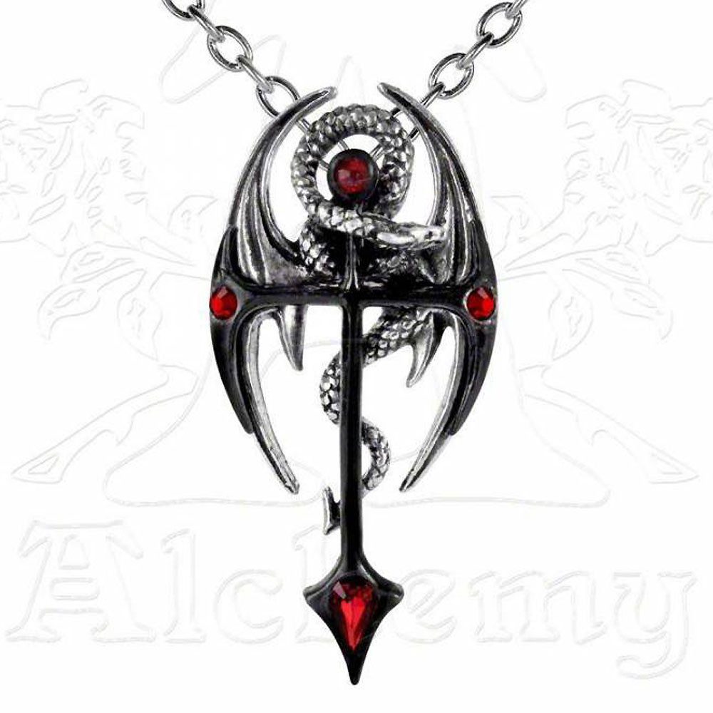 Kreuzanhänger Dracheenkreuz Draconkreuz ALCHEMY GOTHIC P417 Anhänger Schmuck