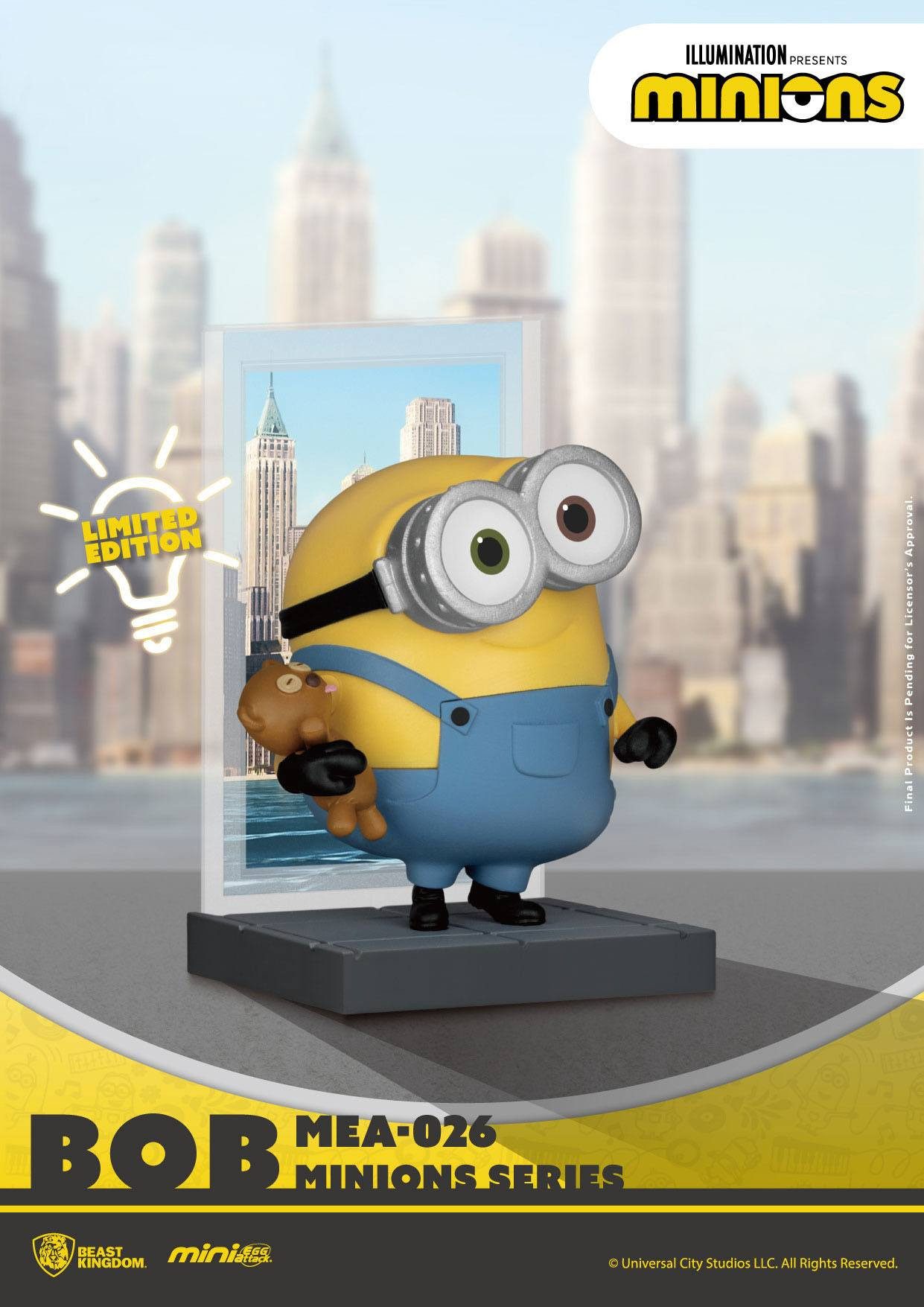 Beast Kingdom Toys Dekofigur Minions - Auf der Suche nach dem Mini-Boss Mini Egg Figur Bob 8 cm (1 St), Limitierte Edition