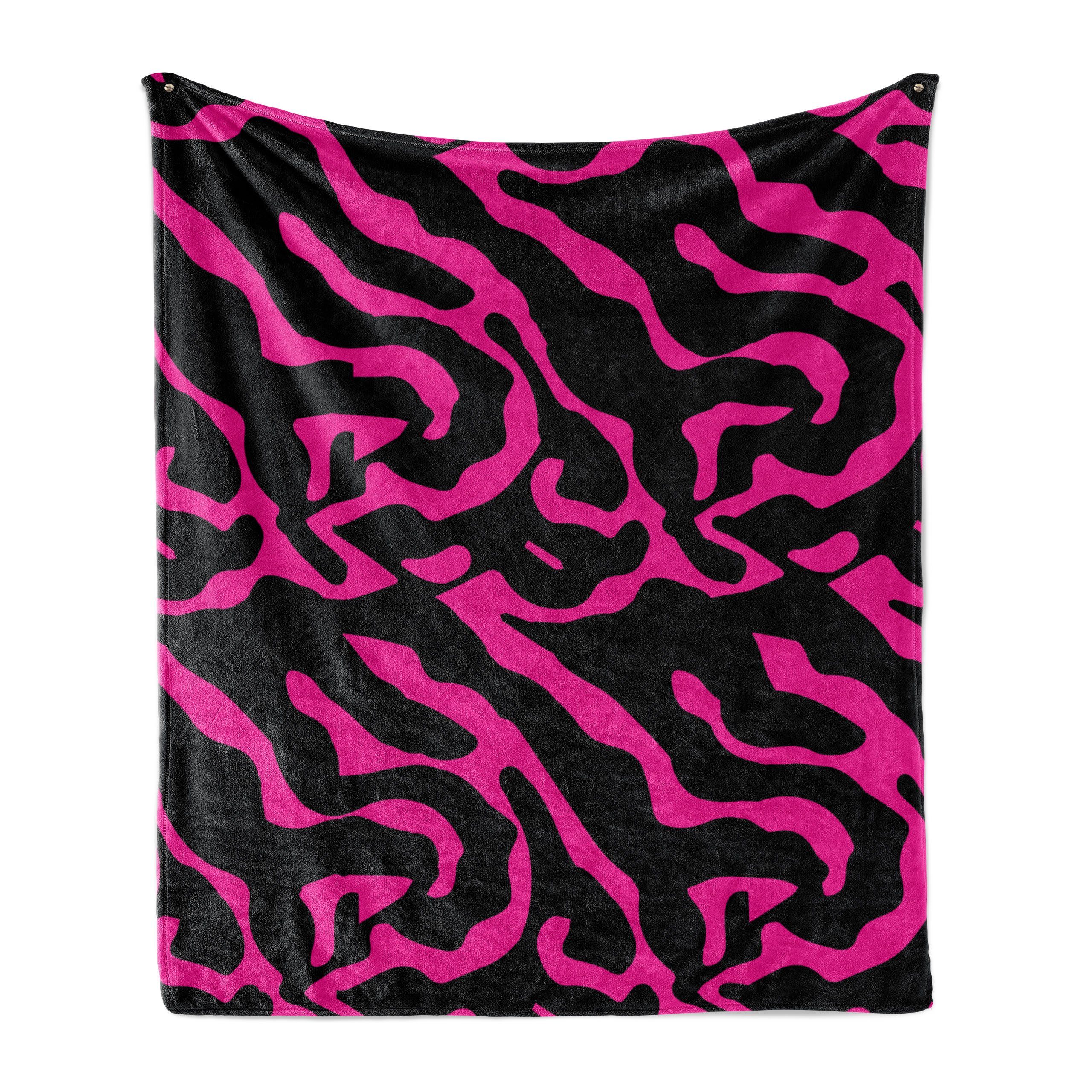Wohndecke Gemütlicher Plüsch für den Außenbereich, Exotische Zebra Innen- Safari-Streifen rosa Abakuhaus, und