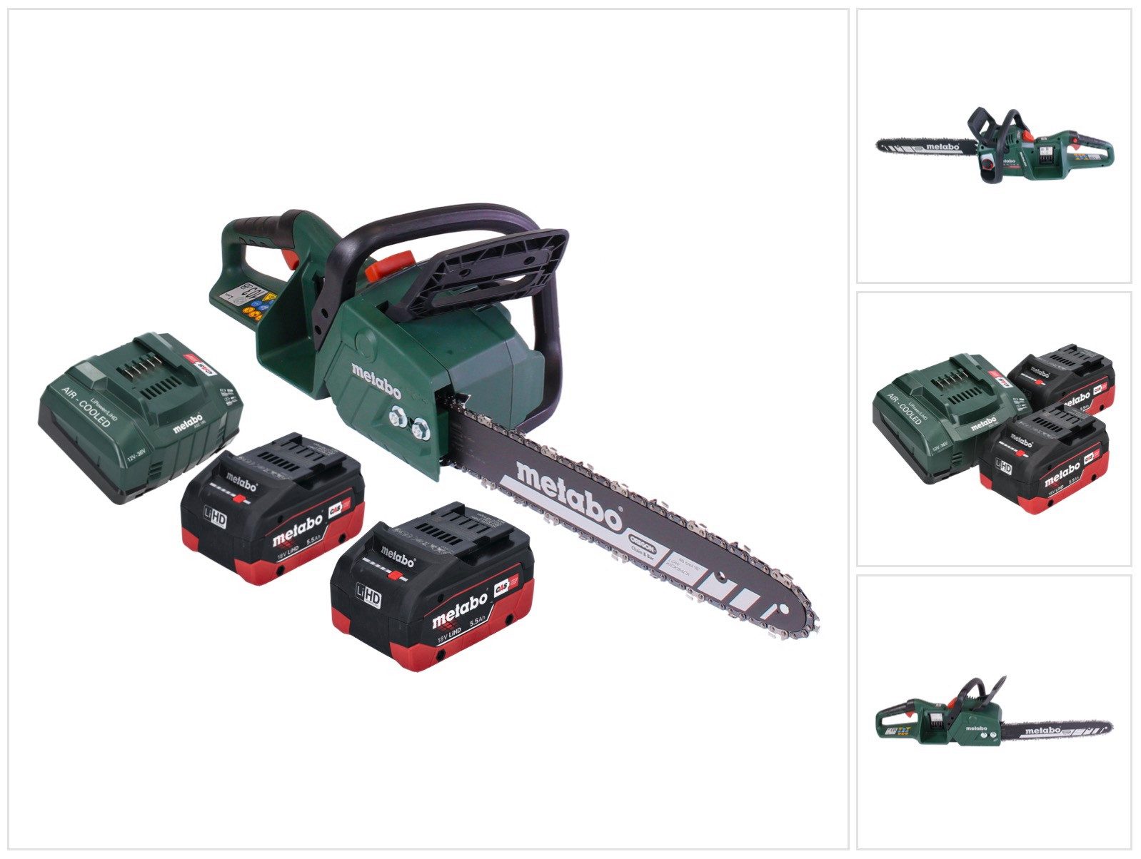 metabo Benzin-Kettensäge MS 36-18 LTX BL 40 Akku Kettensäge 36 V (2x 18 V) 40 cm 22 m/s Brus