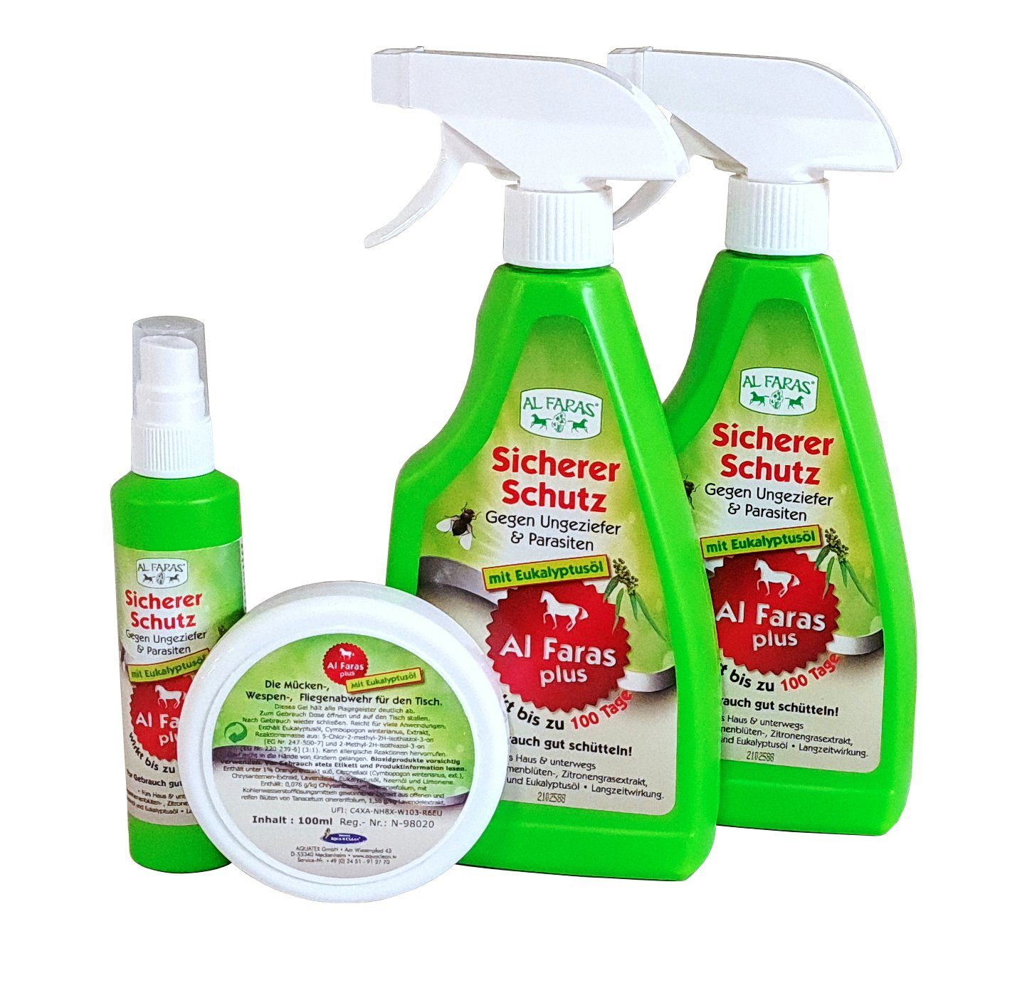 AL Oberflächen Set, l & Insektenschutz 1.2 AQUA CLEAN Umgebung für Insektenspray 4er FARAS