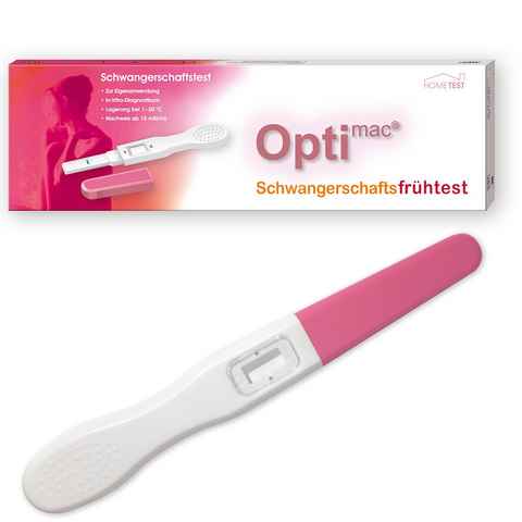 Optimac Schwangerschafts-Teststreifen Home Test, Schwangerschaftsfrühtest 1-St., wenig Probenvolumen, schnelles Ergebnis, 99% Sicherheit
