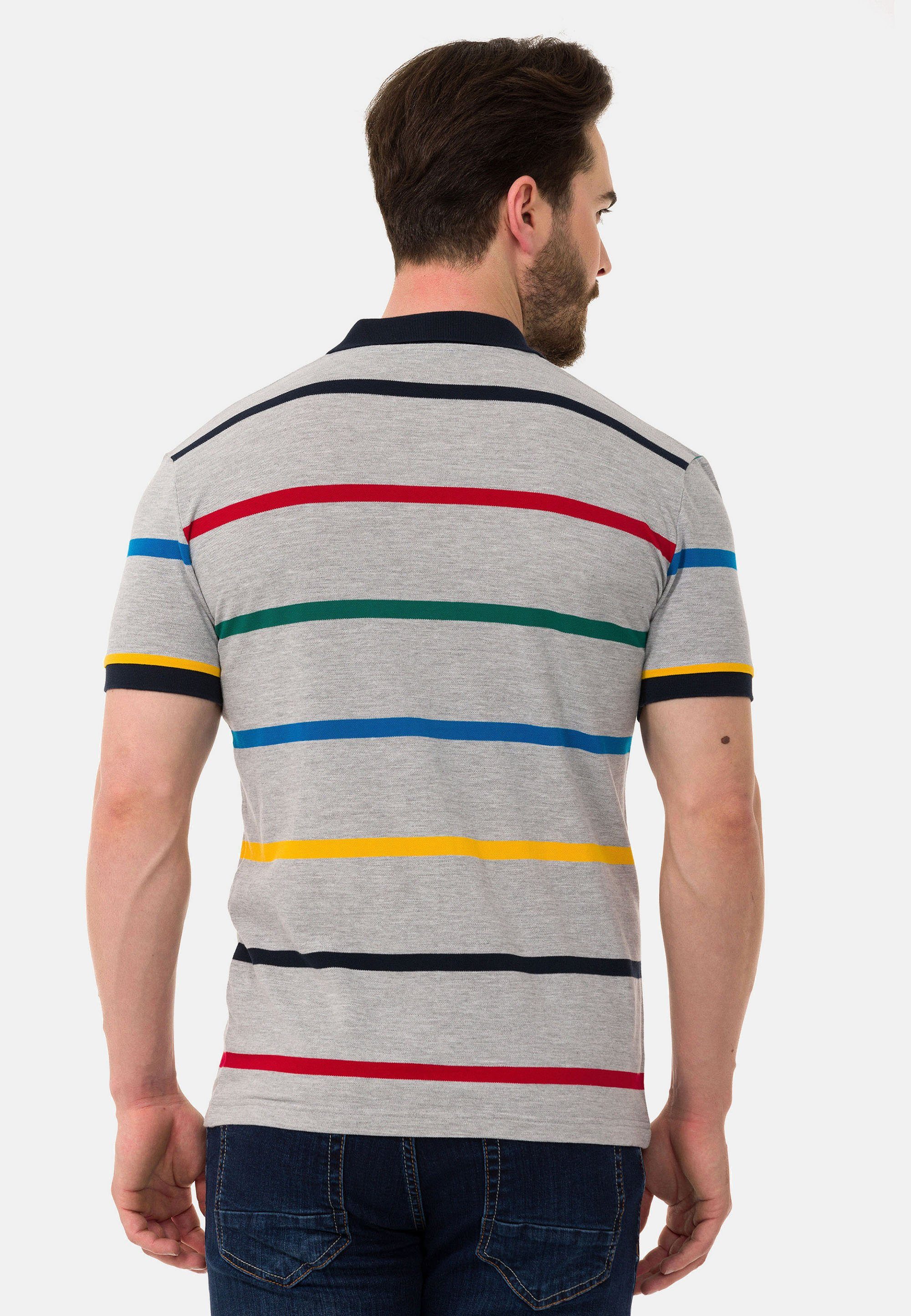 Cipo & Baxx Streifen-Design farbenfrohem grau mit Poloshirt