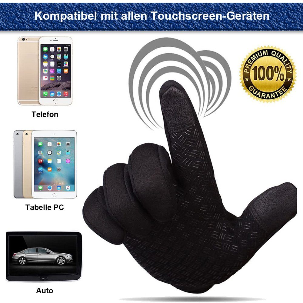 BTTO Hsch. Fleecehandschuhe Handschuhe Fleece Herren Damen Winterhandschuhe Fahrradhandschuhe Angelhandschuhe Touchscreen Winddicht Anti-Rutsch