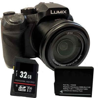 Panasonic Lumix DMC-FZ330 schwarz Set inklusive Ersatzakku und 32 GB S Kompaktkamera