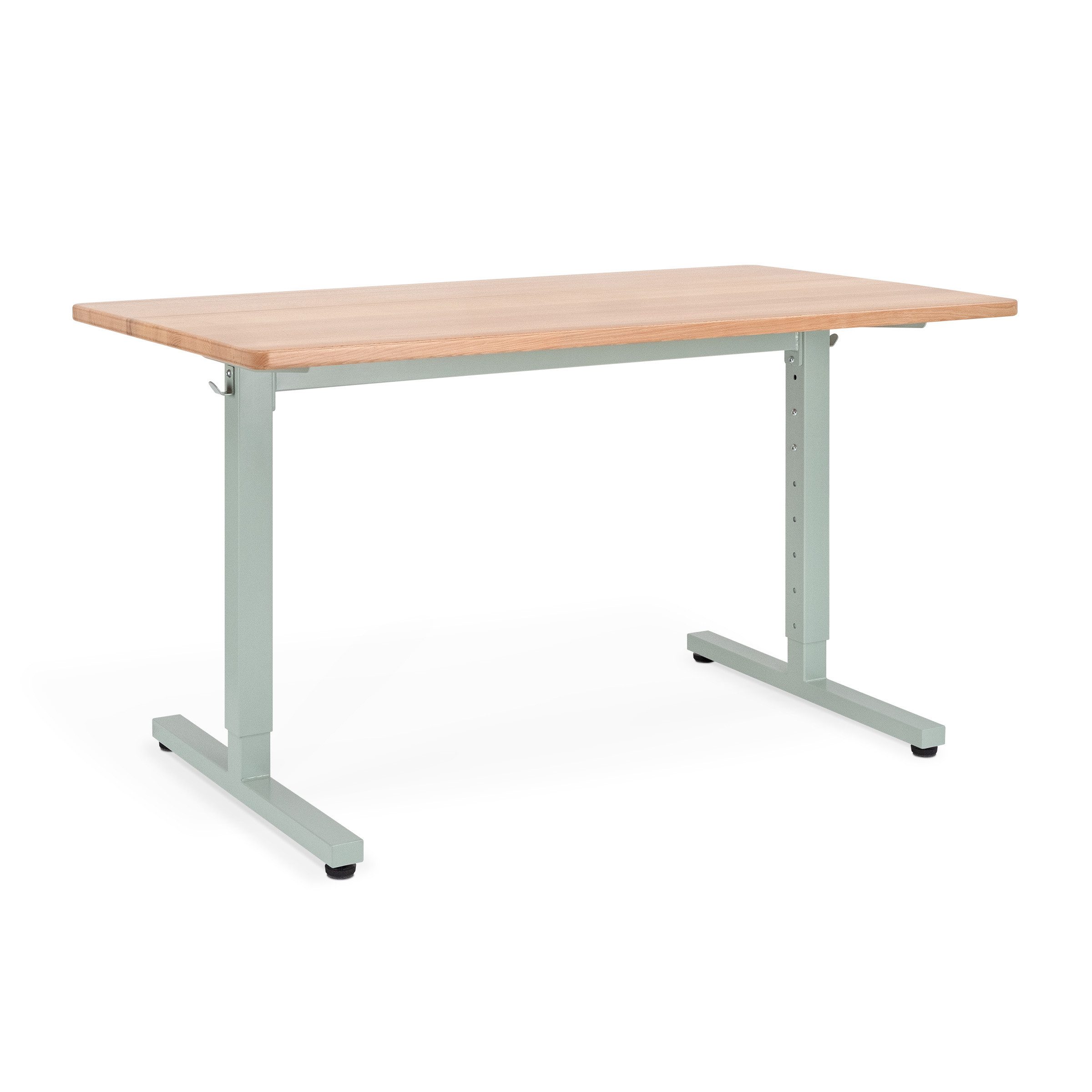 Ehrenkind Schreibtisch höhenverstellbar für Kinder und Erwachsene (mit Massivholzplatte & Stahlgestell, langlebig, Tischplatte aus massivem Buchenholz), mitwachsend & zeitlos