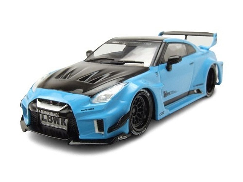 Solido Modellauto Nissan GT-R R35 Liberty Walk LB-Works 2019 blau, Maßstab 1:43
