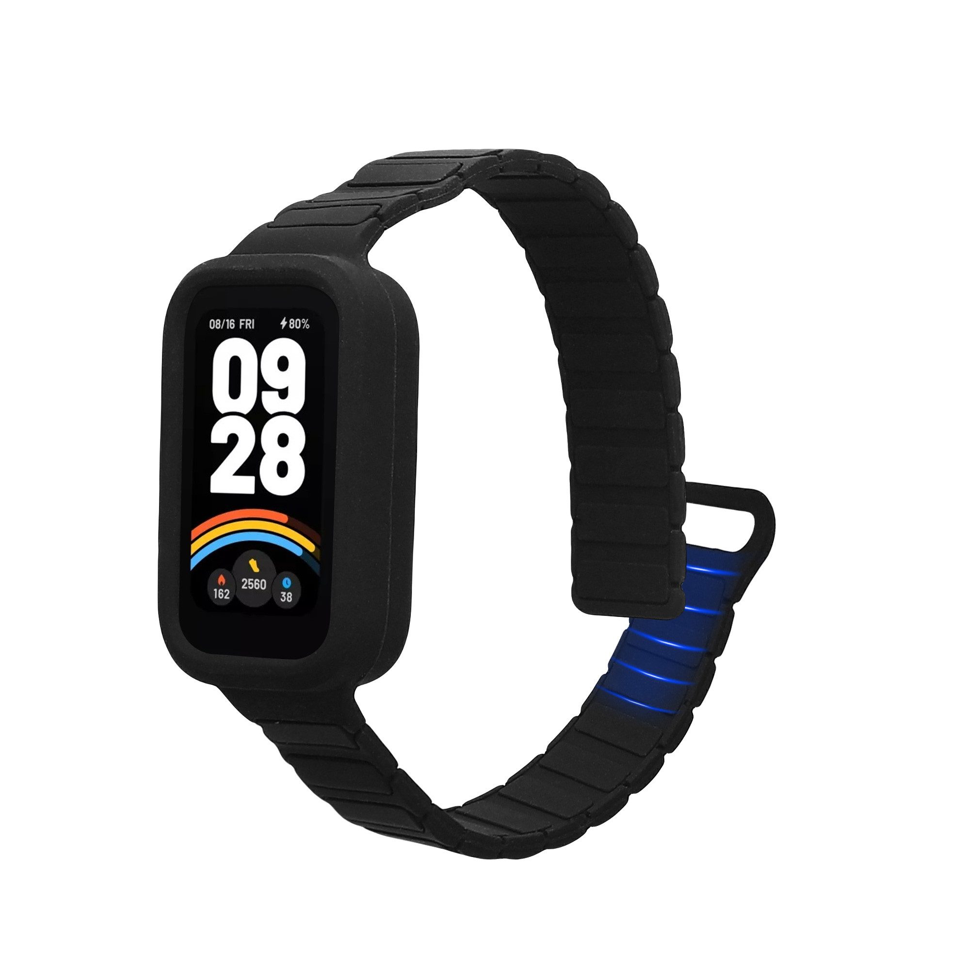 kwmobile Ersatzarmband für Xiaomi Redmi Band 3 / Smart Band 9 Active Armband Smartwatch, 1-tlg., Fitnesstracker Silikon Band mit Magnetverschluss