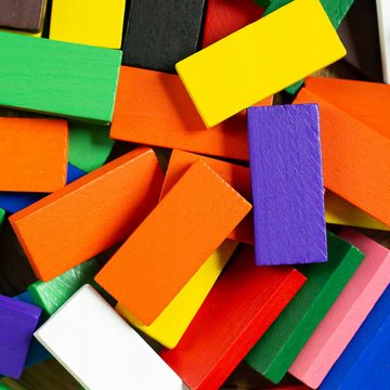 KRUZZEL Spielesammlung, Dominosteine Domino Set Holz für Kinder Hindernisse 1080 Stück