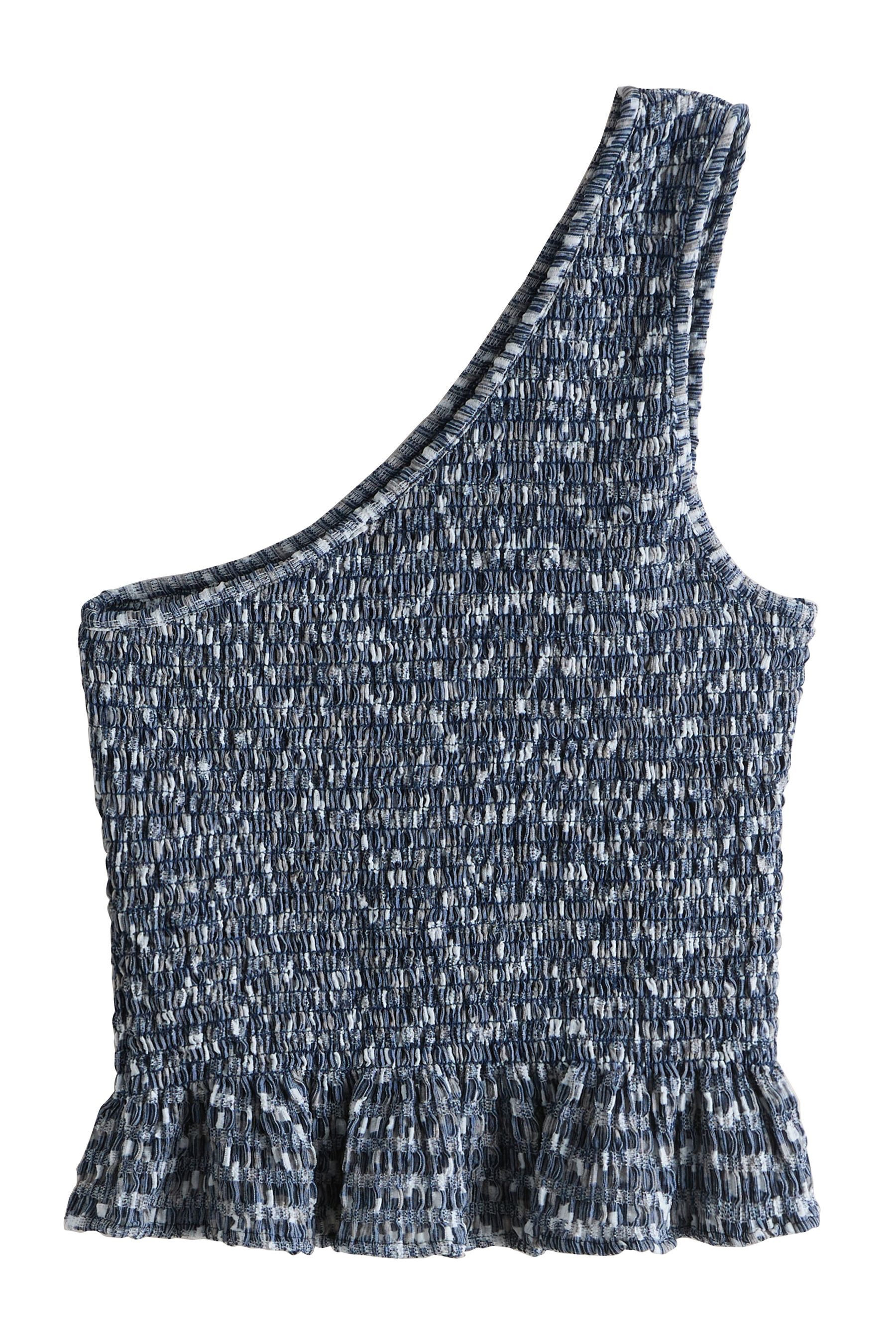 Next Kurzarmbluse Ärmelloses One-Shoulder-Oberteil mit Raffung (1-tlg)