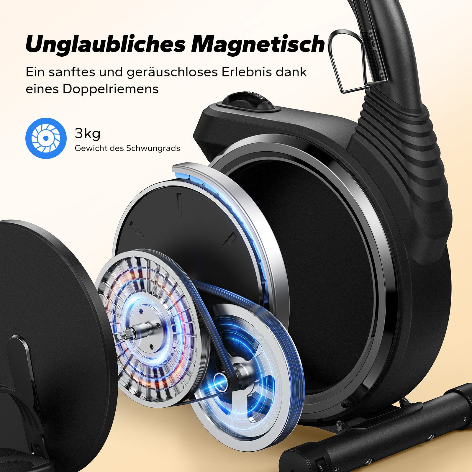 MERACH Liege-Heimtrainer für Zuhause, gelenkschonendes Fitnessbike bis 135 kg (mit LCD-Display, mit Bluetooth & exklusiver MERACH App, Pulssensoren, Tablet-Halter, 8-Stufen-Magnetwiderstand, flüsterleise), Dual-Belt-Antrieb, ergonomischer Sitz mit Rückenlehne