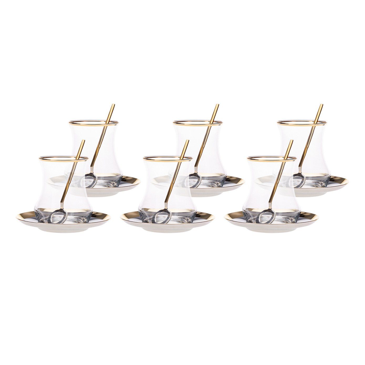 Karaca Teeservice Karaca Pera Gold Teeserviceset 18-teiliges Teeset für 6 Personen